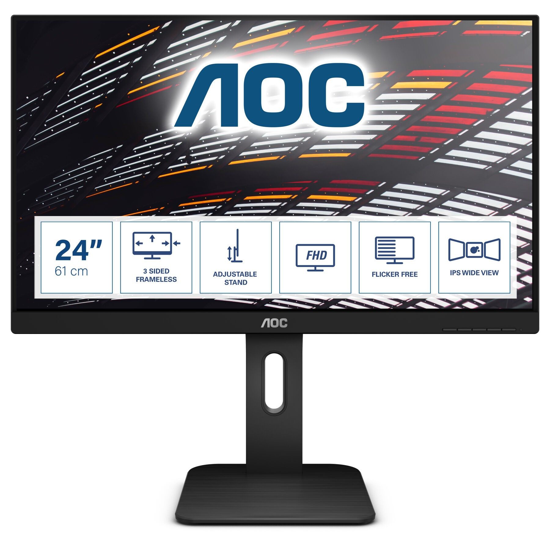 AOC X24P1 LED-Monitor (61 cm/24 ", 1920 x 1200 px, WUXGA, 4 ms Reaktionszeit, 60 Hz, IPS-LED)