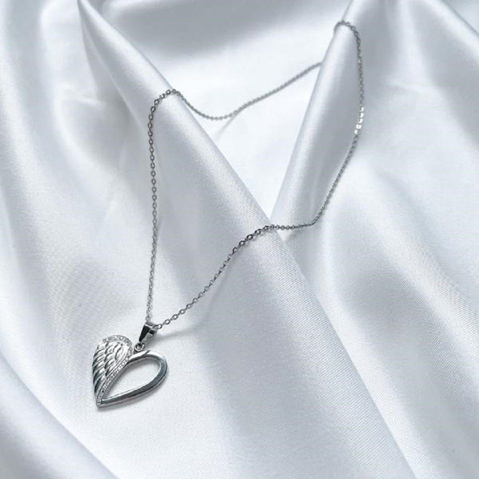 GOLDKLEIN Edelstahlkette Edelstahl Schmuck Engel Herz günstig online kaufen