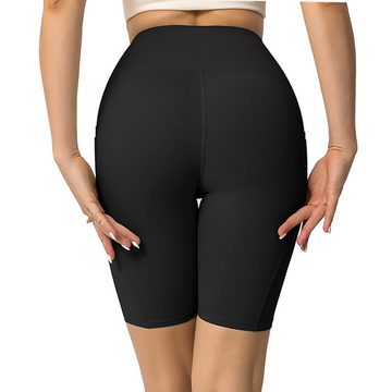 CALIYO Trainingsshorts Damen Shorts Kurze Leggings Sporthose Damen Kurze Sportshorts Nahtlos Yoga Fitness High Waist Yoga Shorts Kurze mit Handytasche