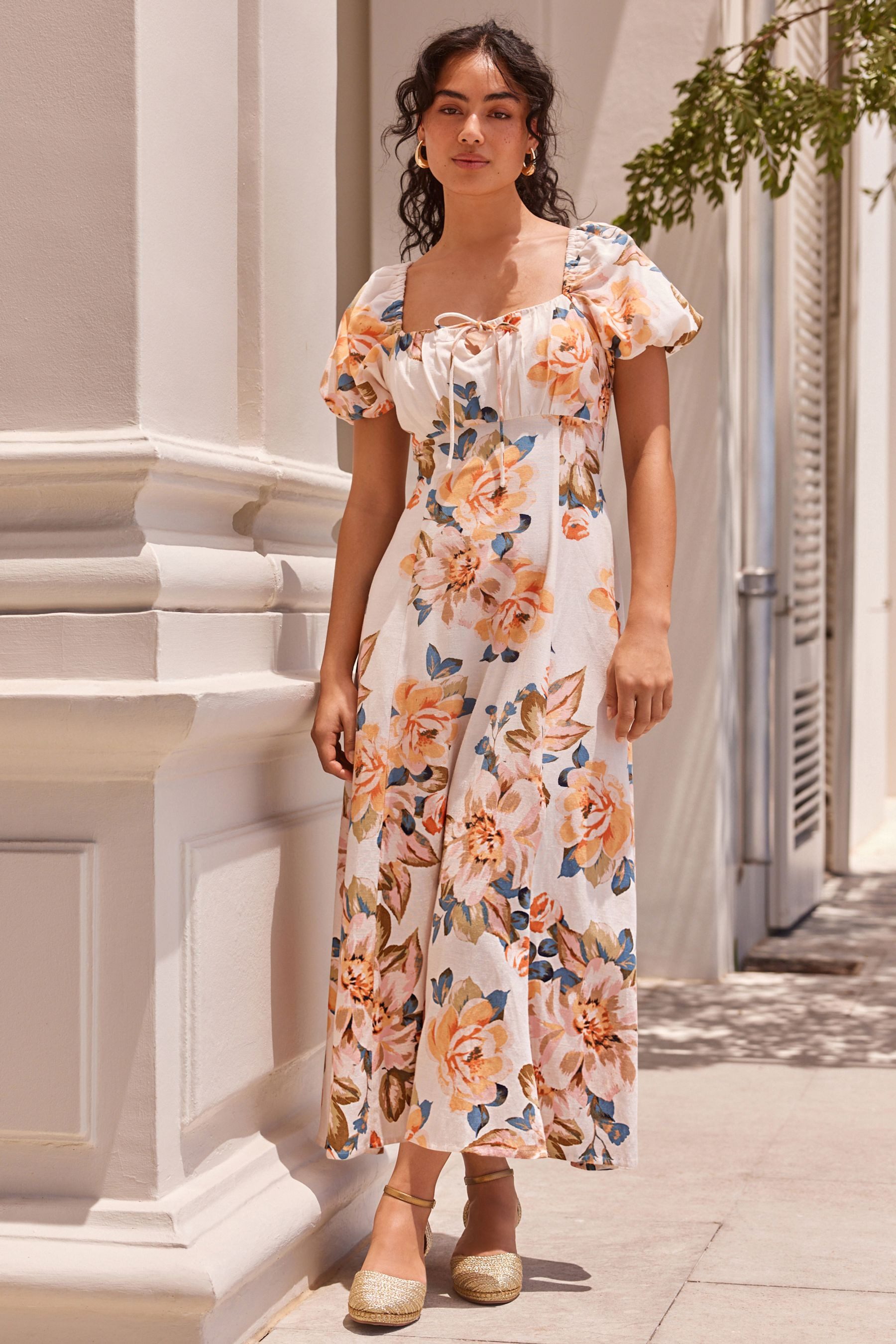 Next Midikleid Midikleid mit Puffärmeln (1-tlg) günstig online kaufen