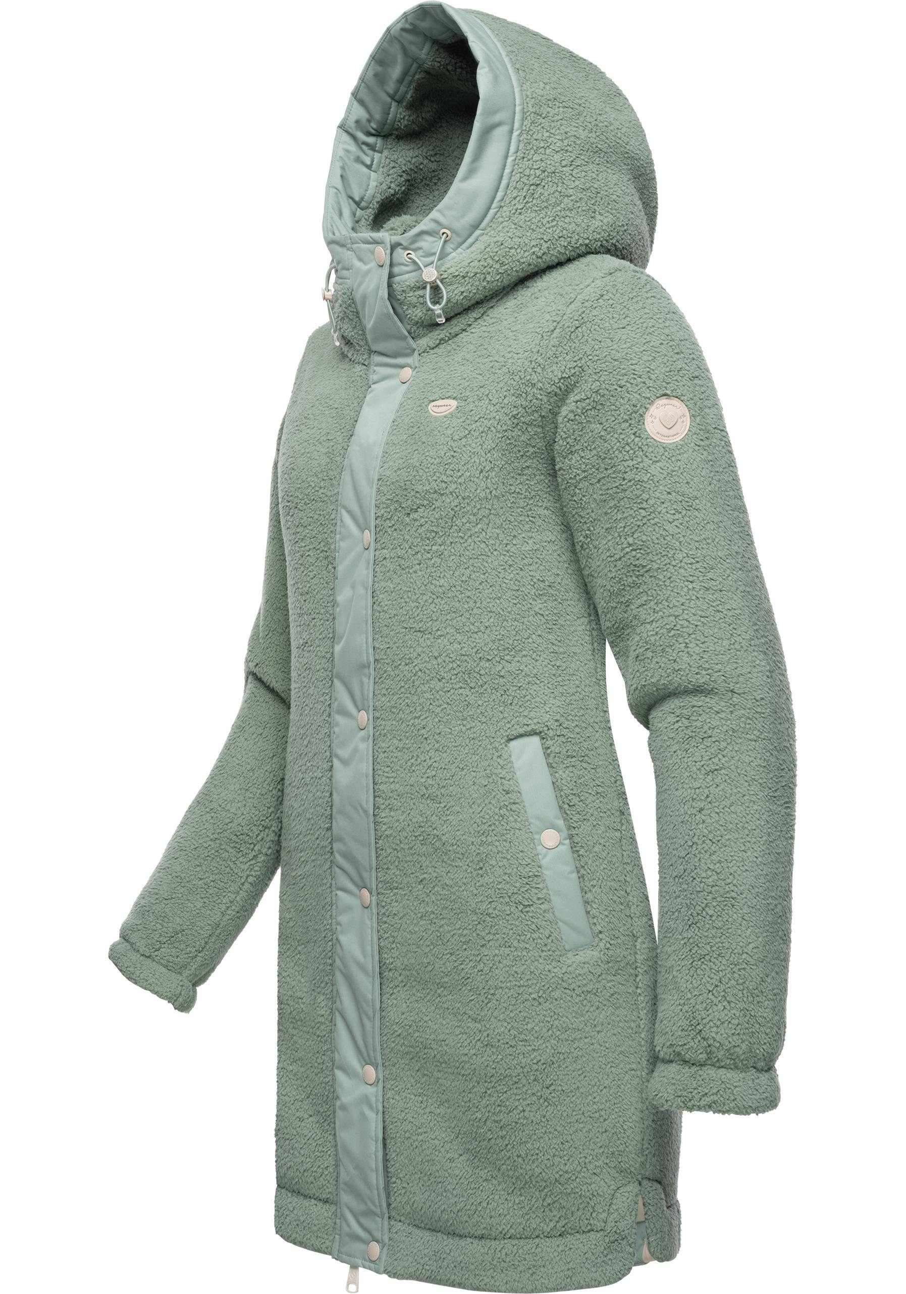 Ragwear Outdoorjacke Cousy flauschige Übergangsjacke mit Teddyfell und Kapuze