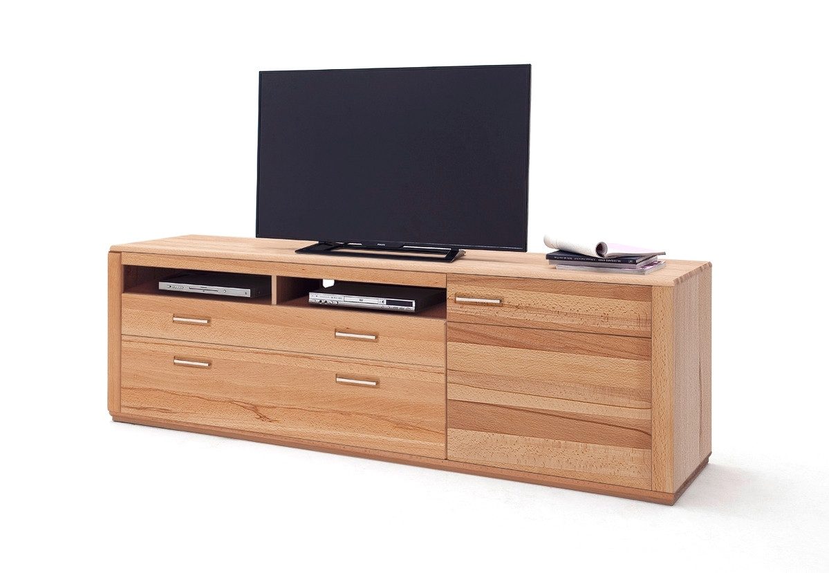 Empinio24 TV-Bank Sanremo, Breite 224 cm, Höhe 70 cm, Kernbuche teilmassiv