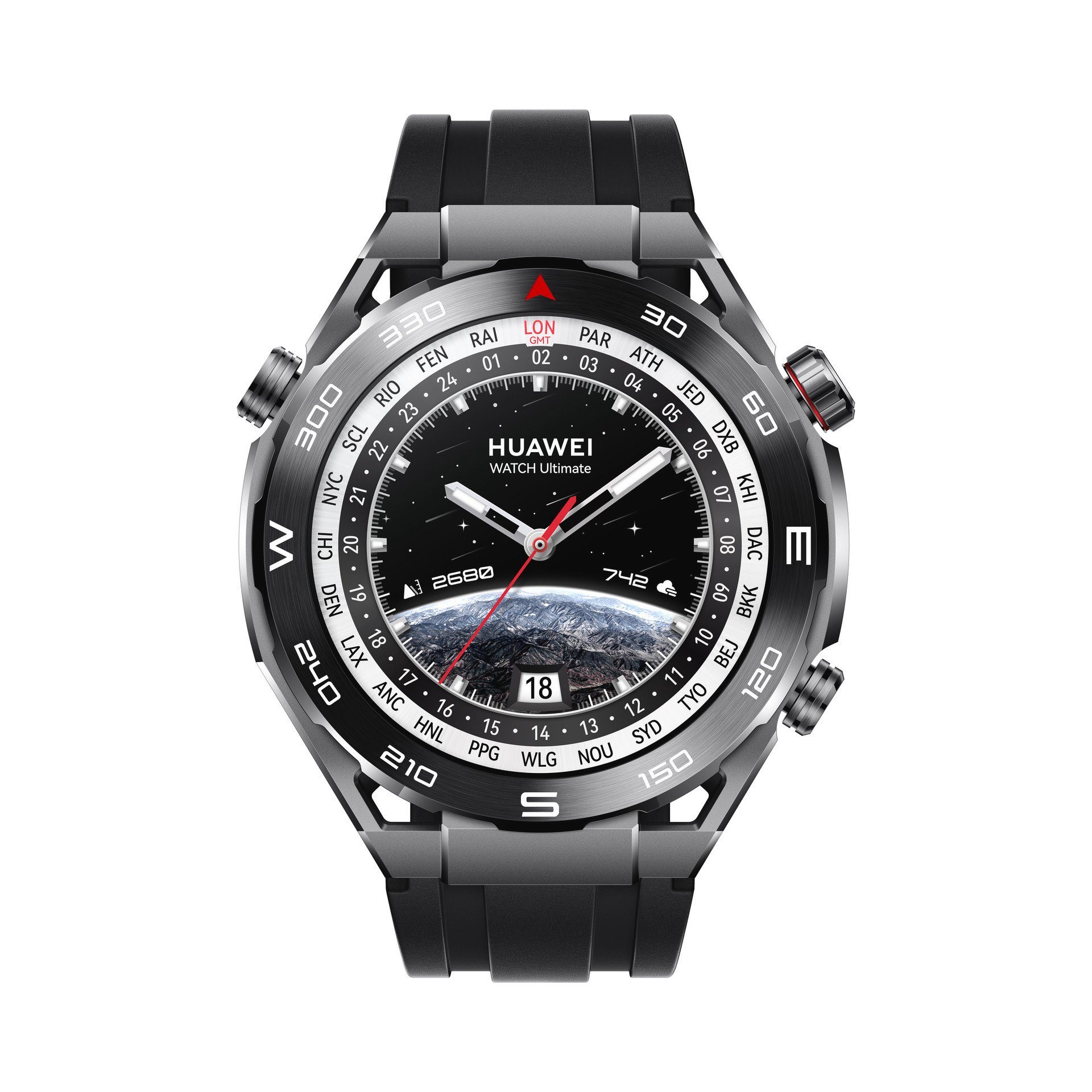 Watch Smartwatch cm/1,5 Huawei (3,81 Schwarz Proprietär) schwarz | Zoll, Ultimate