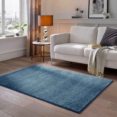 Teppich Kurzflor-Teppich Designer, TaCa Home, rechteckig, Höhe: 13 mm, Wohnzimmer Schlafzimmer Kinderzimmer, Dunkel Blau - 80 x 150 cm