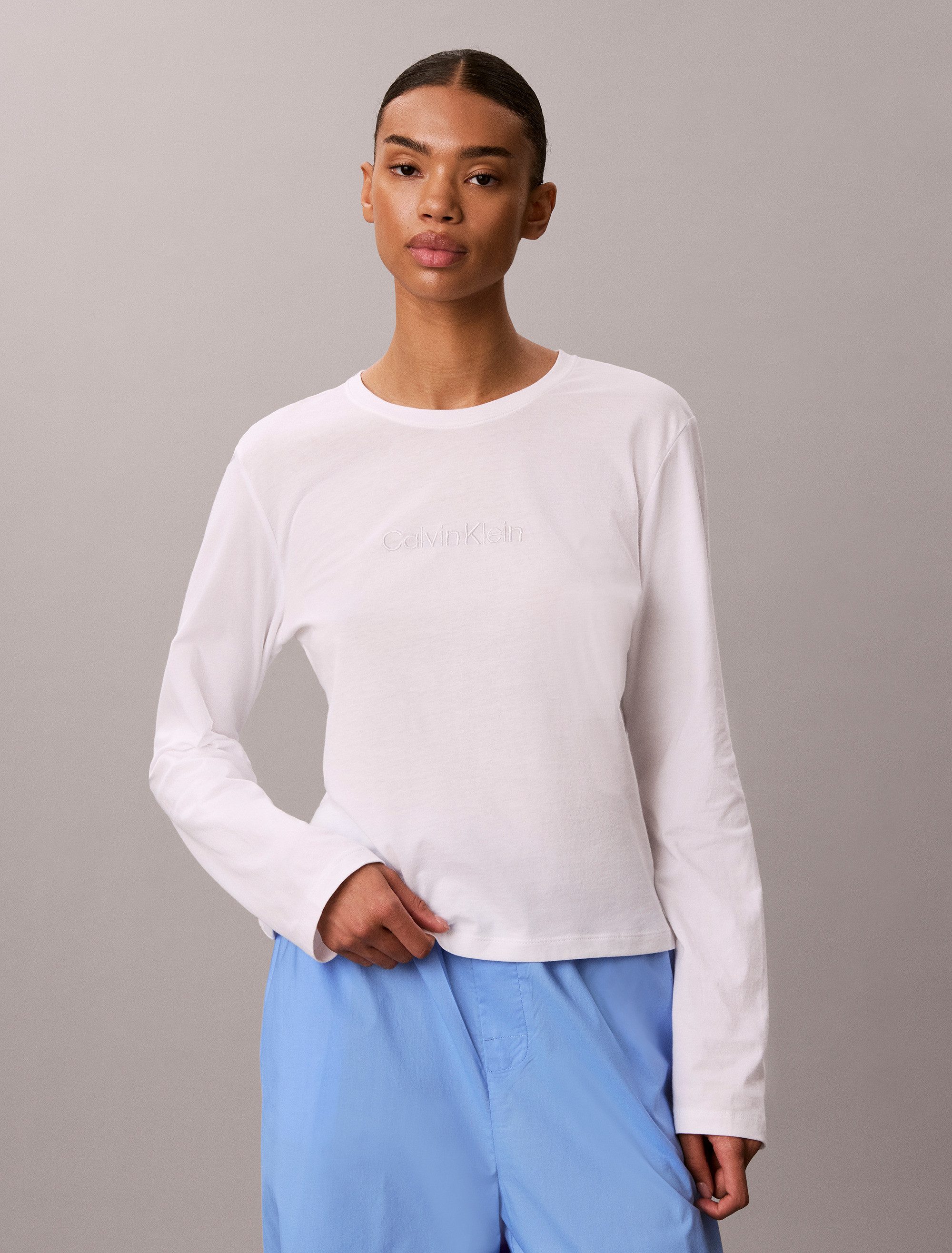 Calvin Klein Underwear Schlafanzug LS PANT SET Normale Passform mit Rundhalsausschnitt