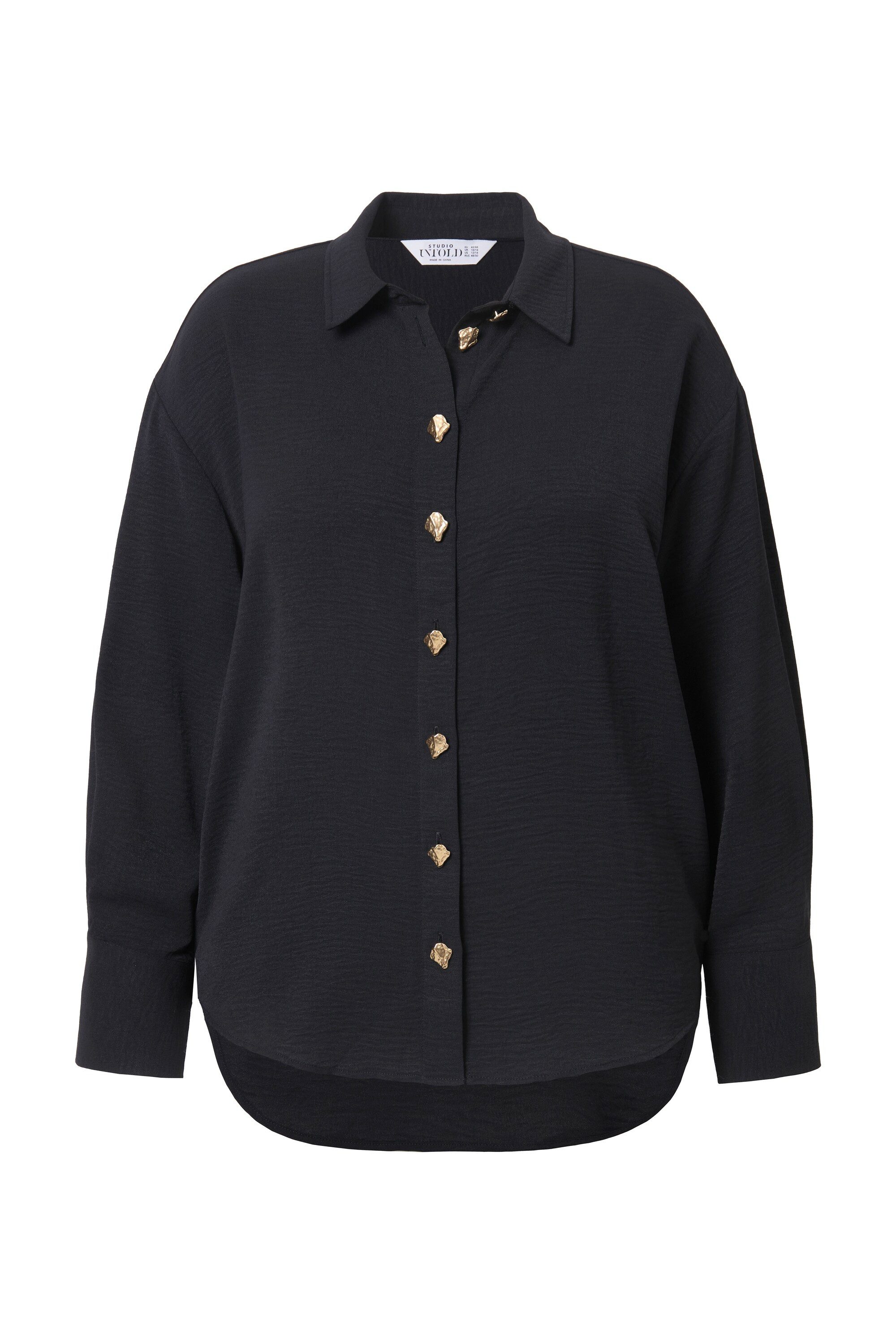 Studio Untold Hemdbluse Hemdbluse oversized Schmuckknöpfe günstig online kaufen