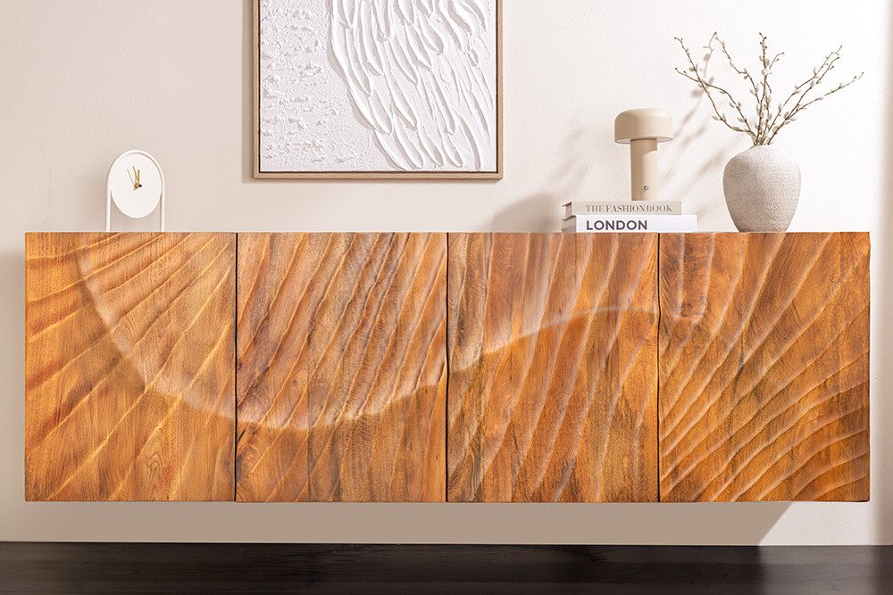 riess-ambiente Sideboard SCORPION 180cm braun - hängend, Mangoholz, 3D Schn günstig online kaufen
