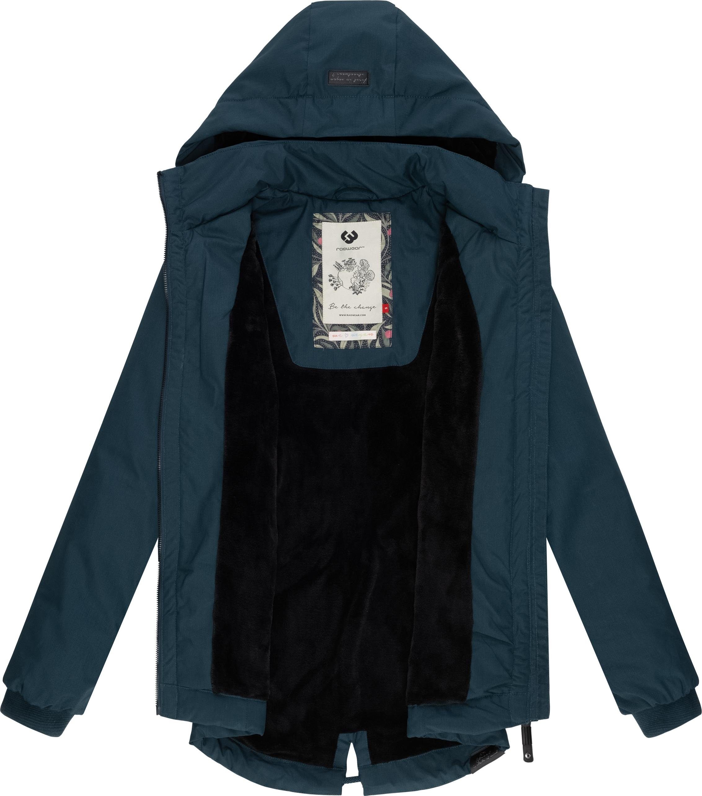 Ragwear Outdoorjacke Varvarra stylische Übergangsjacke mit großer Kapuze
