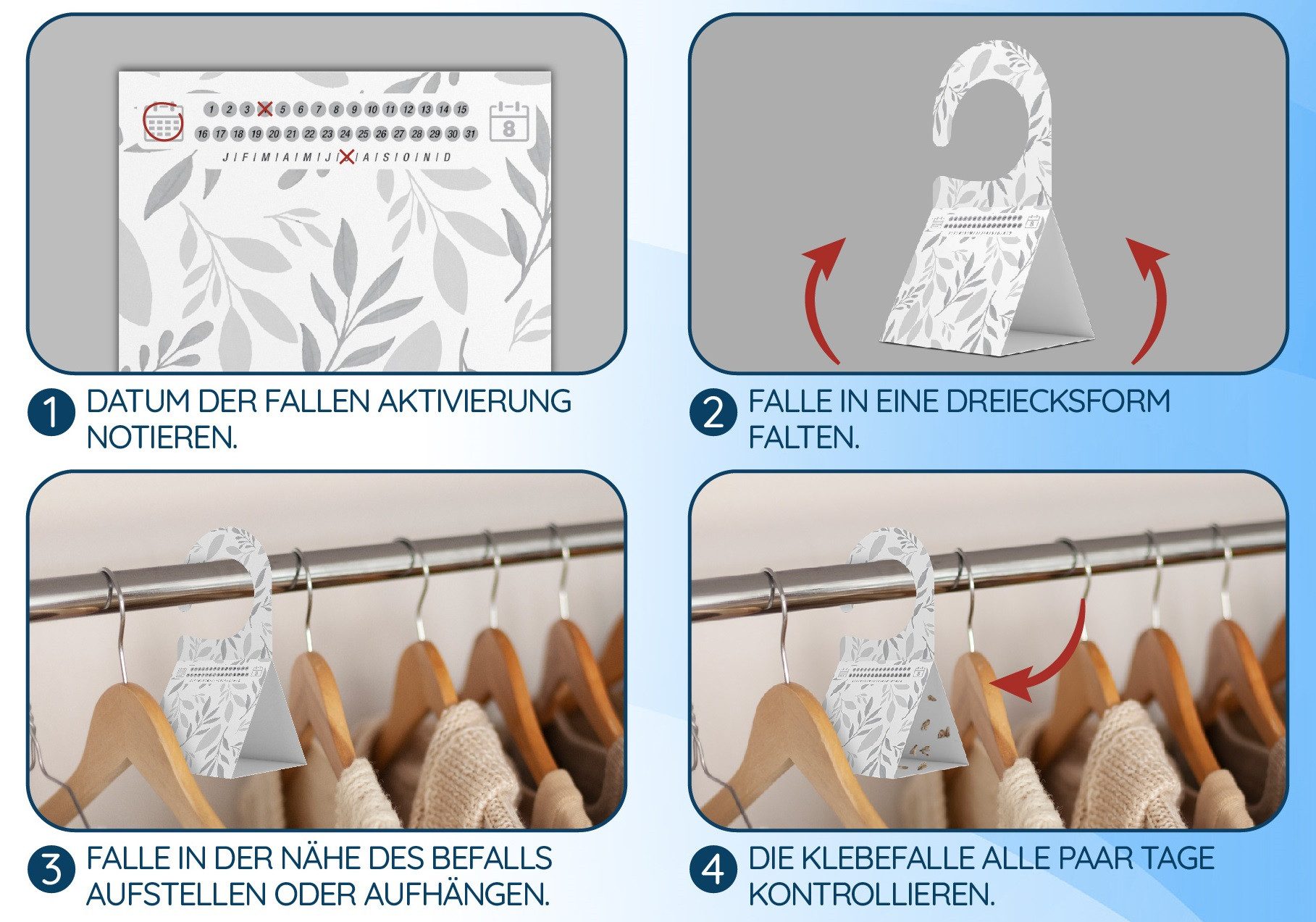 Veddelholzer Insektenfalle 8X Kleidermotten Falle Mottenfalle gegen Kleider günstig online kaufen