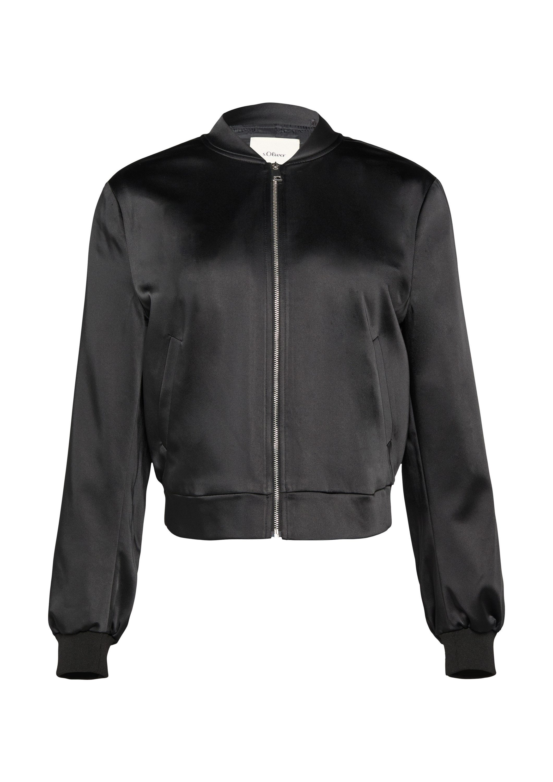 s.Oliver Funktionsjacke Indoor-Jacke Satinblouson mit Rippbündchen günstig online kaufen
