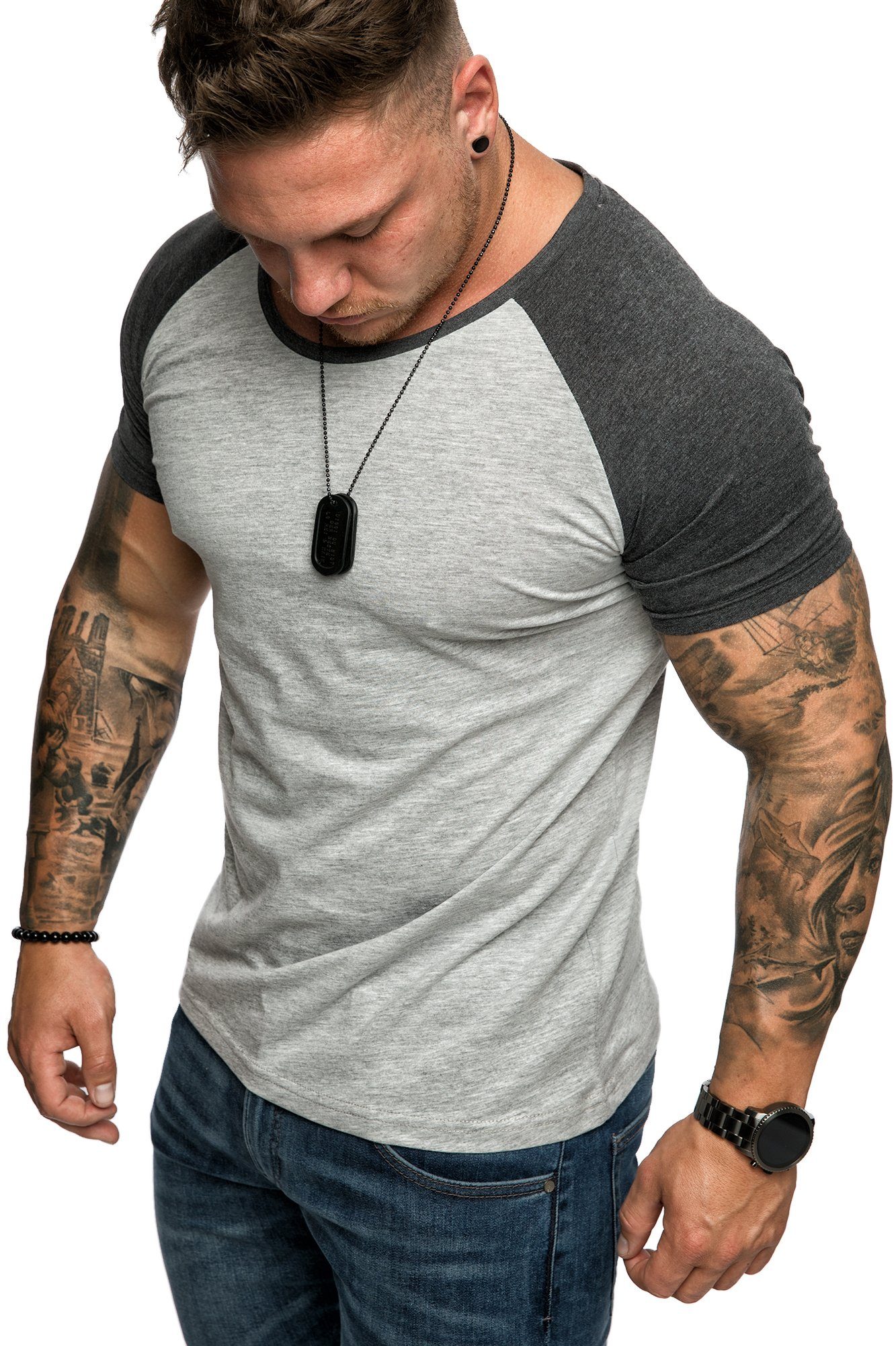 Amaci&Sons T-Shirt SALEM Basic Raglan T-Shirt günstig online kaufen