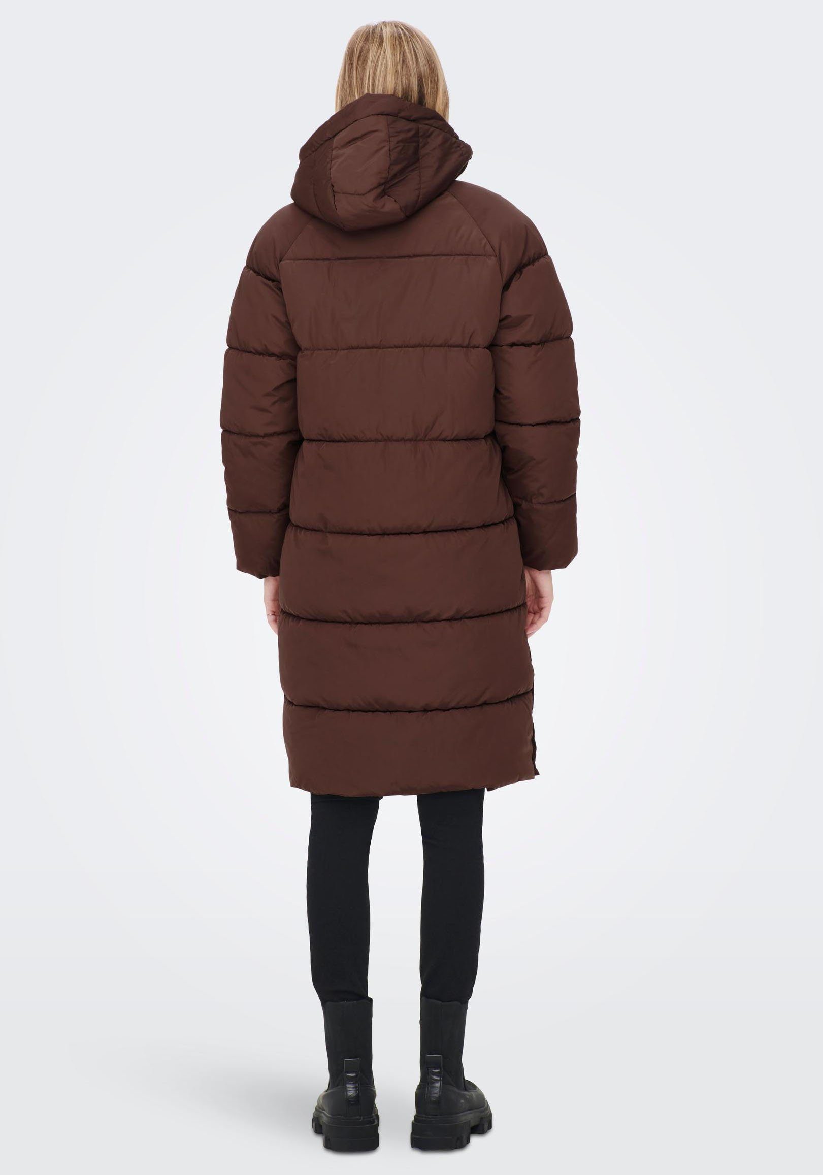 COAT ONLAMANDA Steppmantel mit LONG PUFFER ONLY Chestnut Kapuze