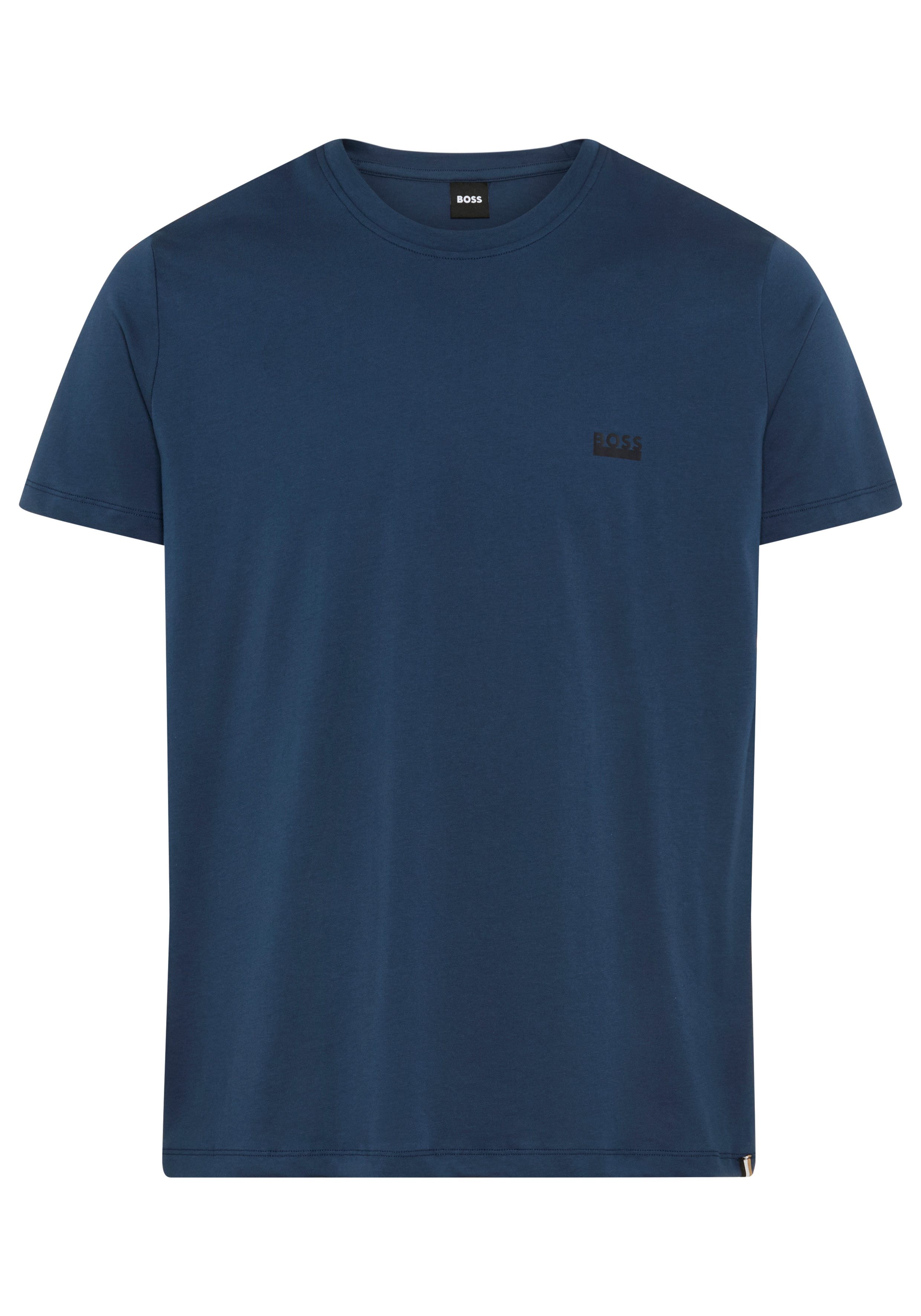 BOSS T-Shirt Rundhals, Jersey, kleines Logo, günstig online kaufen