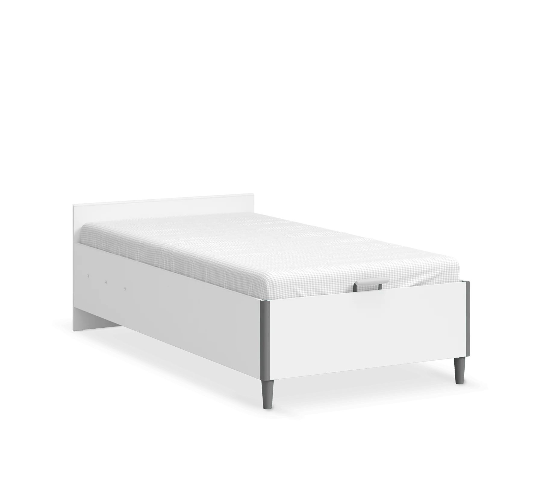 Möbel-Zeit Bett WHITE mit Bettkasten ohne Kopfteil 100x200 - 120x200 cm, Optional mit Matratze