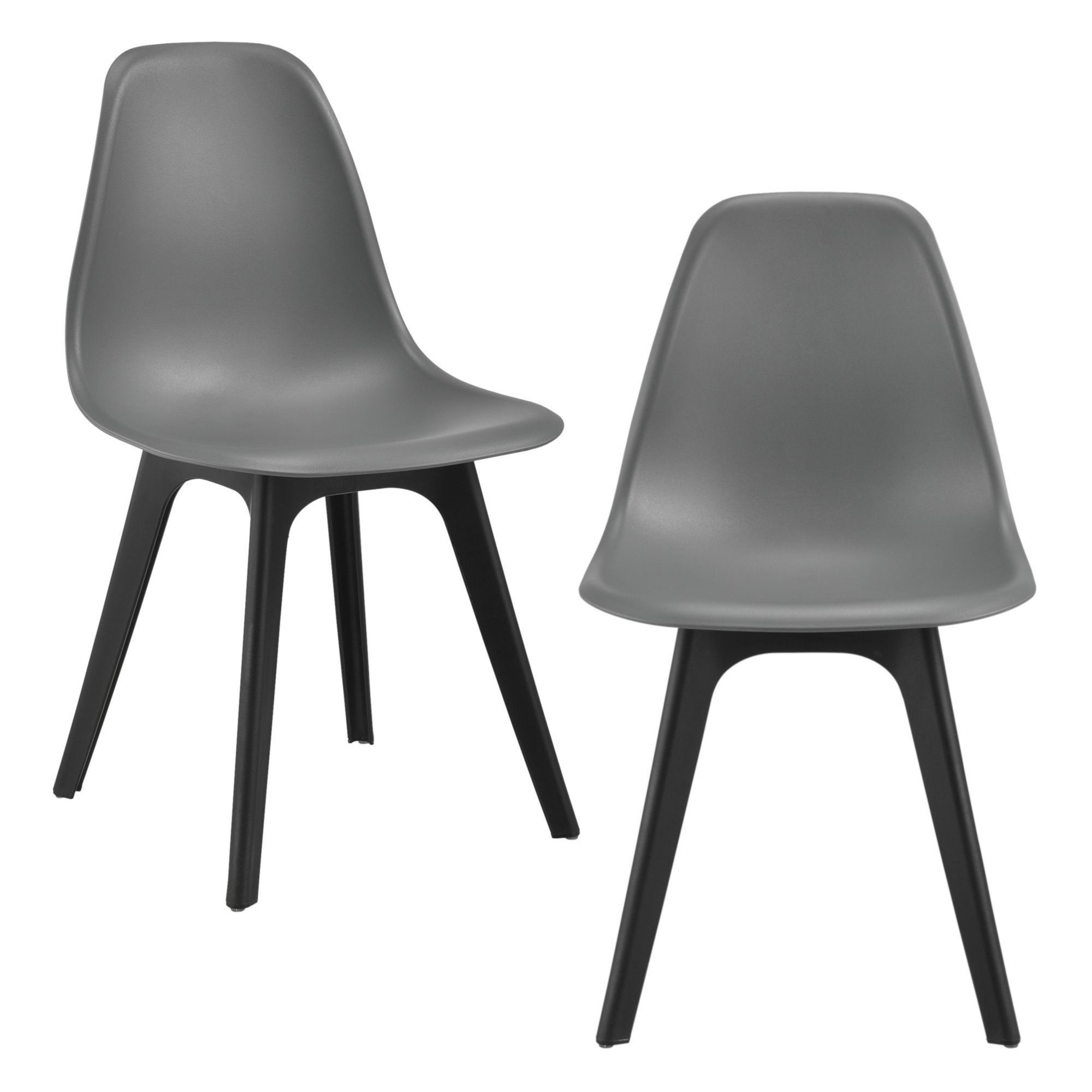 en.casa Esszimmerstuhl (2er Set), »Brevik« Kunststoff Grau/Schwarz günstig online kaufen