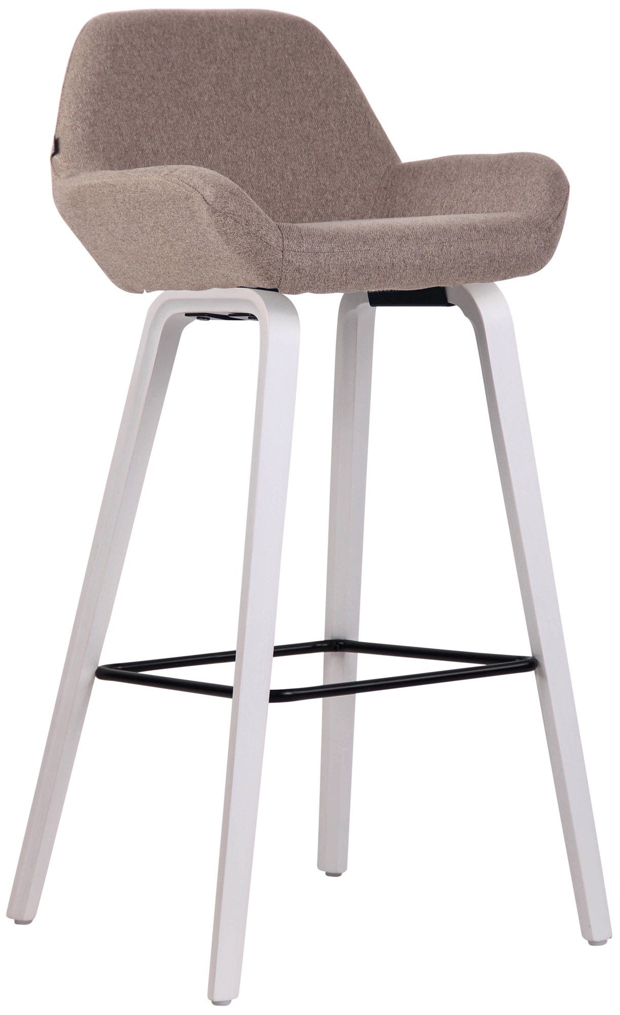Barhocker Barhocker Newnan Stoff 4-Fuß Gestell weiß (eiche)