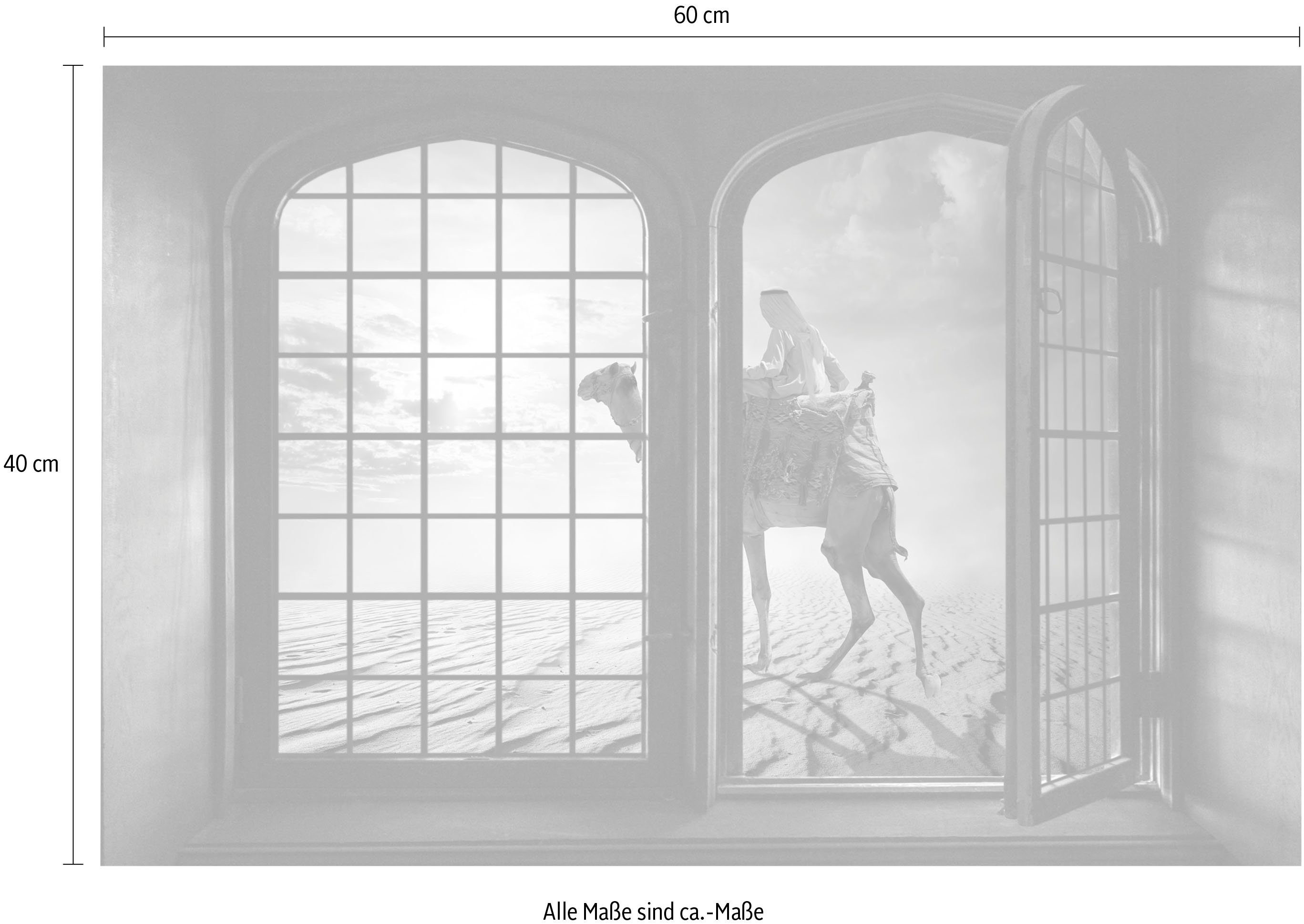 queence Wandsticker Kamel, Wandsticker, Wandbild, selbstklebend, 3D, Fenster