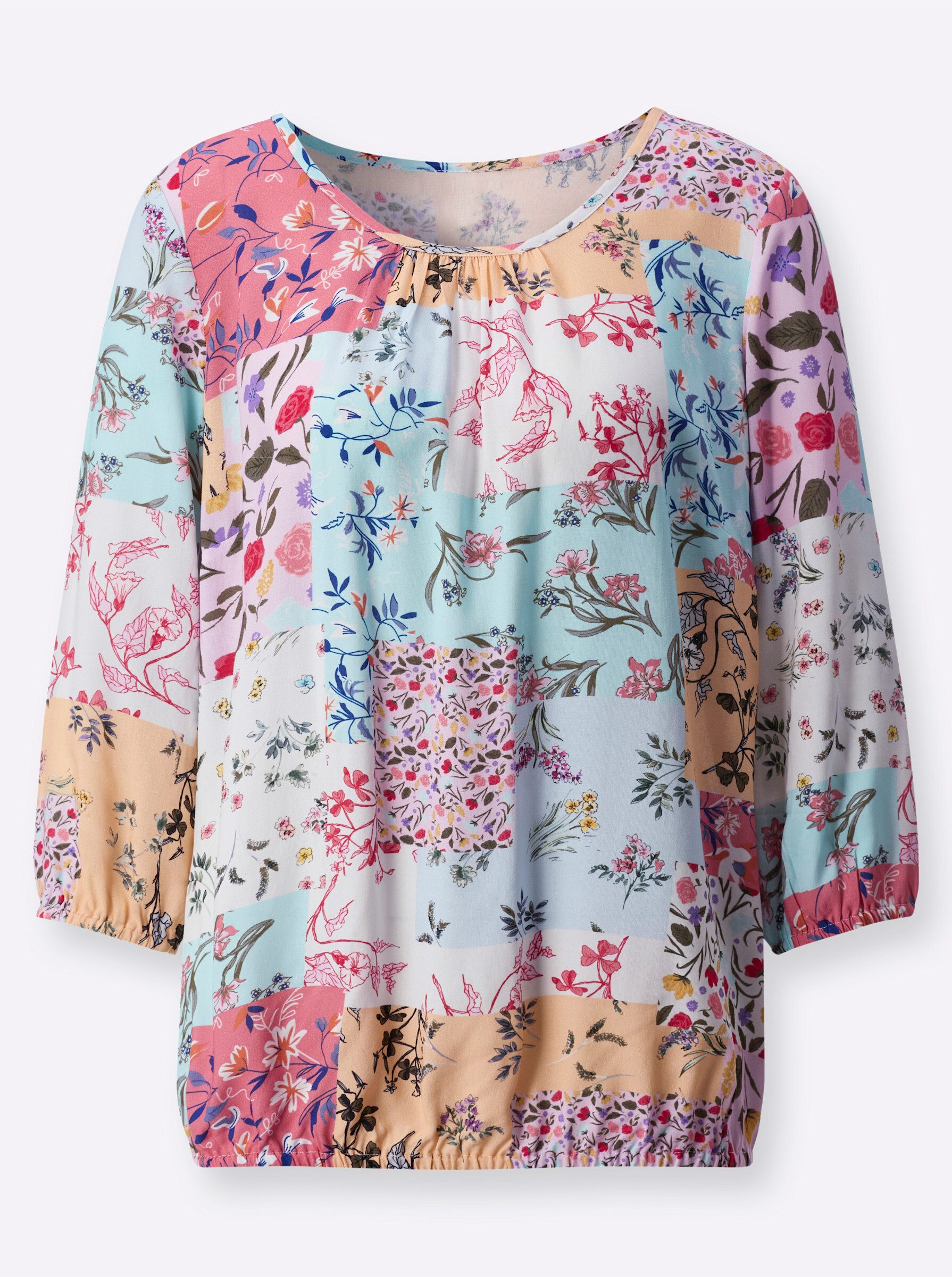 Klassische Bluse Schlupfbluse 3/4-Arm