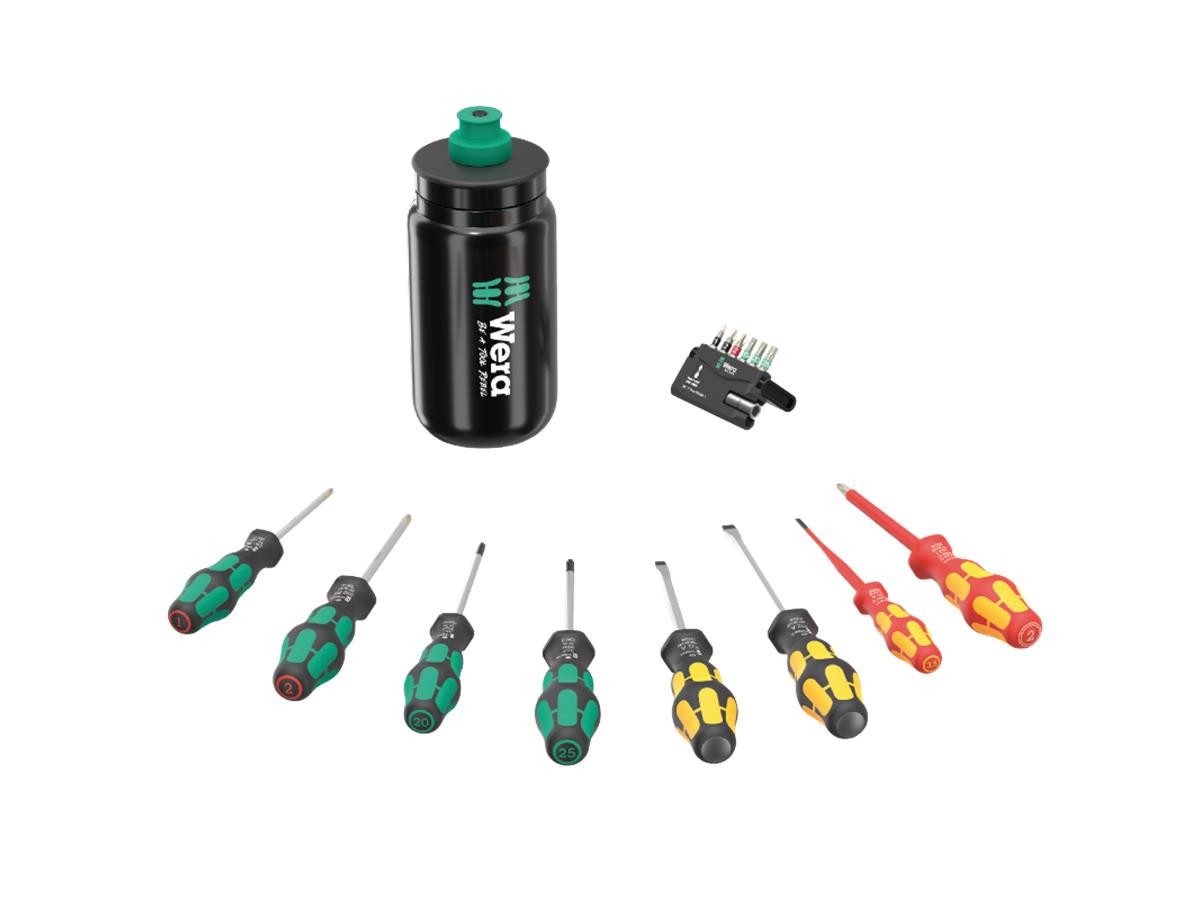 Wera Schraubendreher 9540 Kraftform XL, (Set, 17 St), inkl. Trinkflasche, mit Sechskantabrollschutz