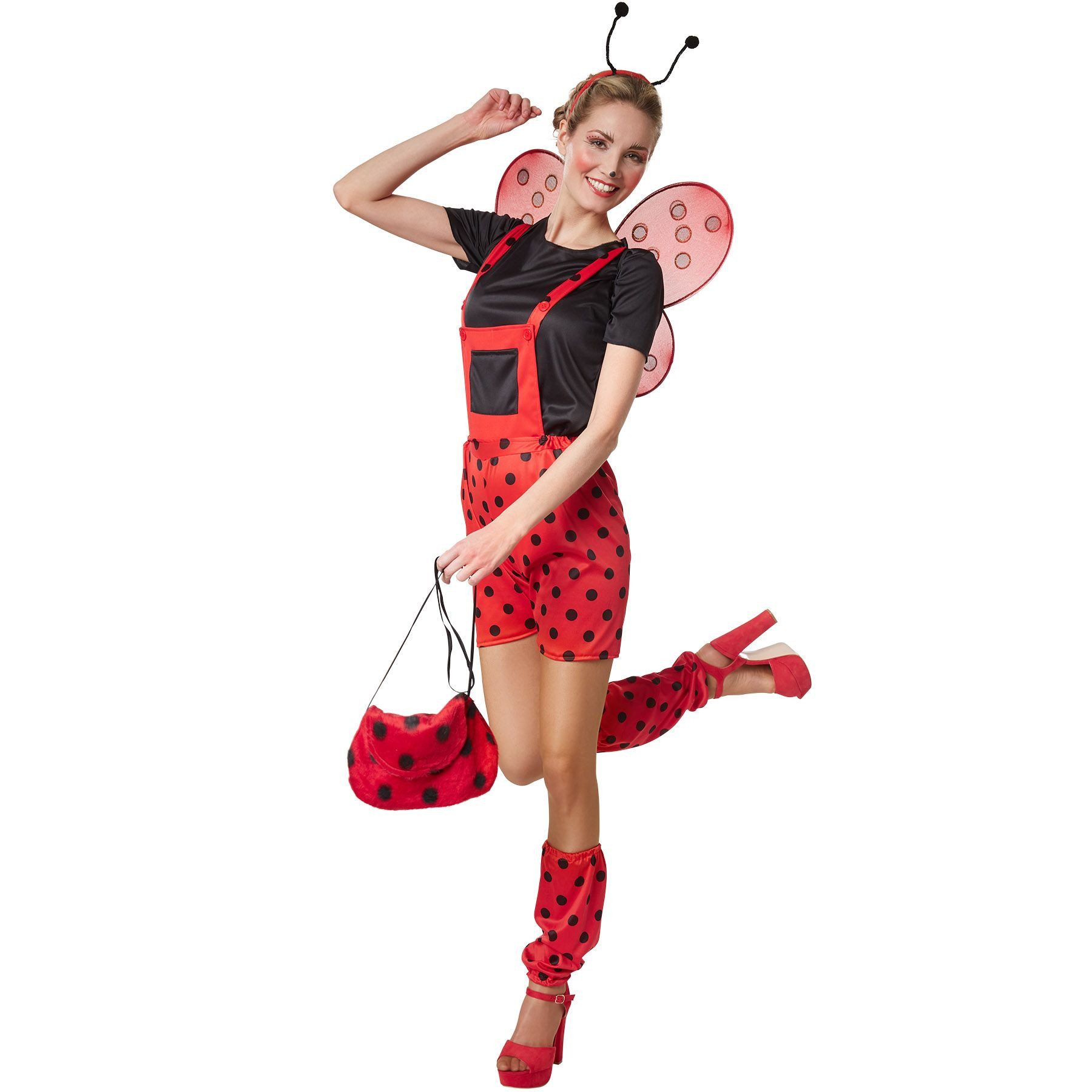 dressforfun Kostüm Frauenkostüm Marina Marienkäfer, In Rot und Schwarz gehaltenes Marienkäferkostüm