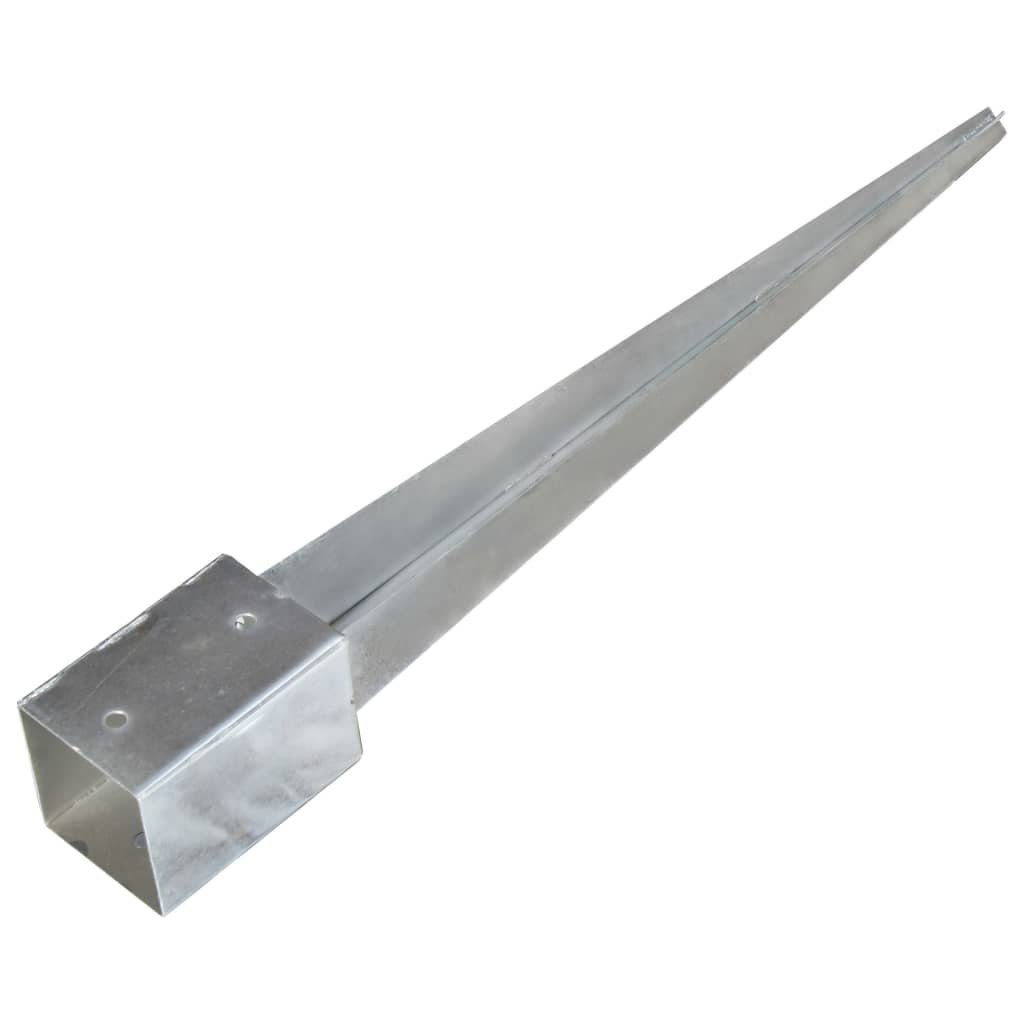 vidaXL Silbern 6 Verzinkter 9975 Stk Stahl Einschlagbodenhülse cm Erdspieße