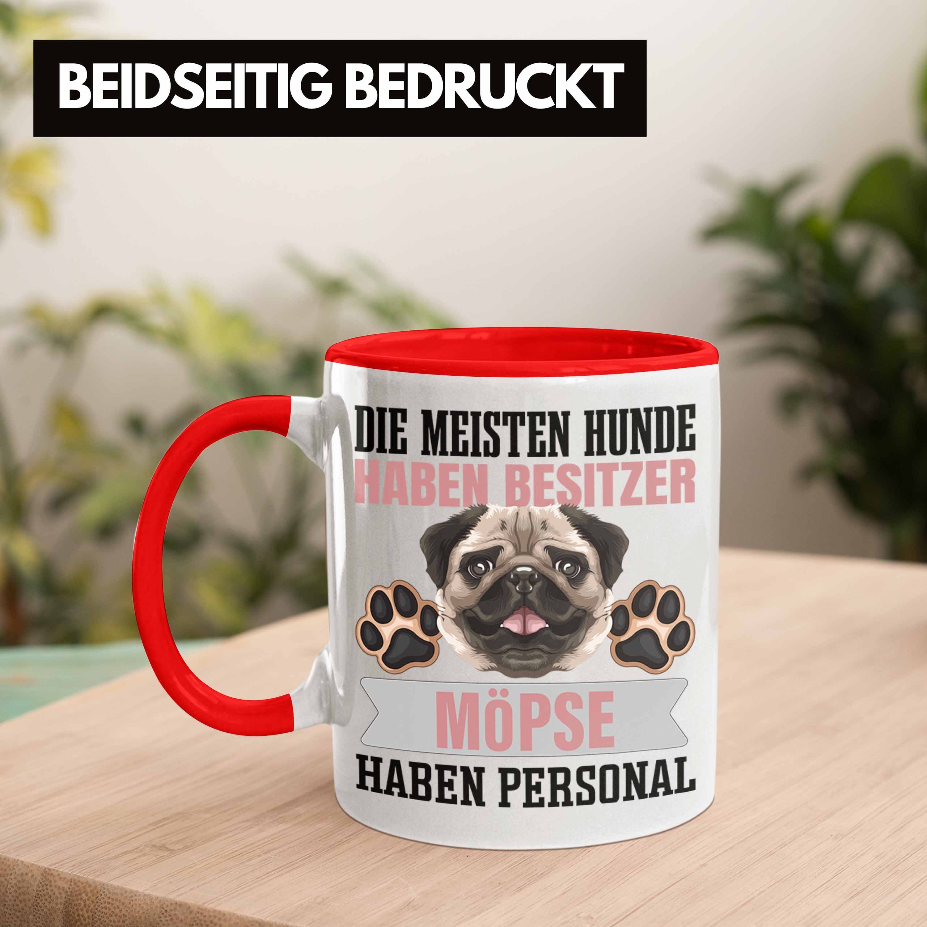 Besitzer Tasse Trendation Tasse Lustiger Mops Rot Geschenkidee Besitzerin Geschenk M Spruch