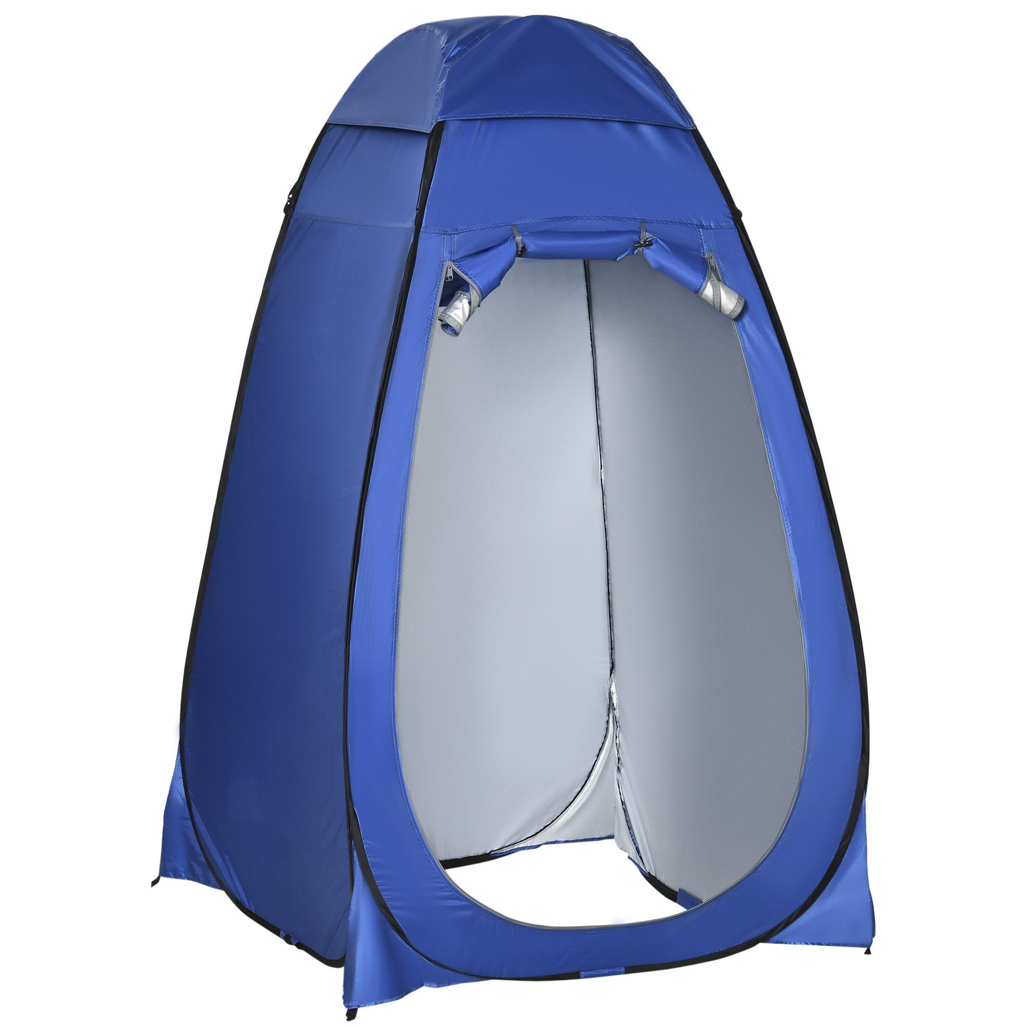 CHICFURN Faltzelt Pop-up Duschzelt und Umkleidezelt für Camping und Outdoor, Personen: 1 (Packung, 1 tlg., Mit Innentasche, geeignet als Dusch- oder Umkleidekabine), Aus Polyester in Dunkelblau, 120 x 120 x 190 cm
