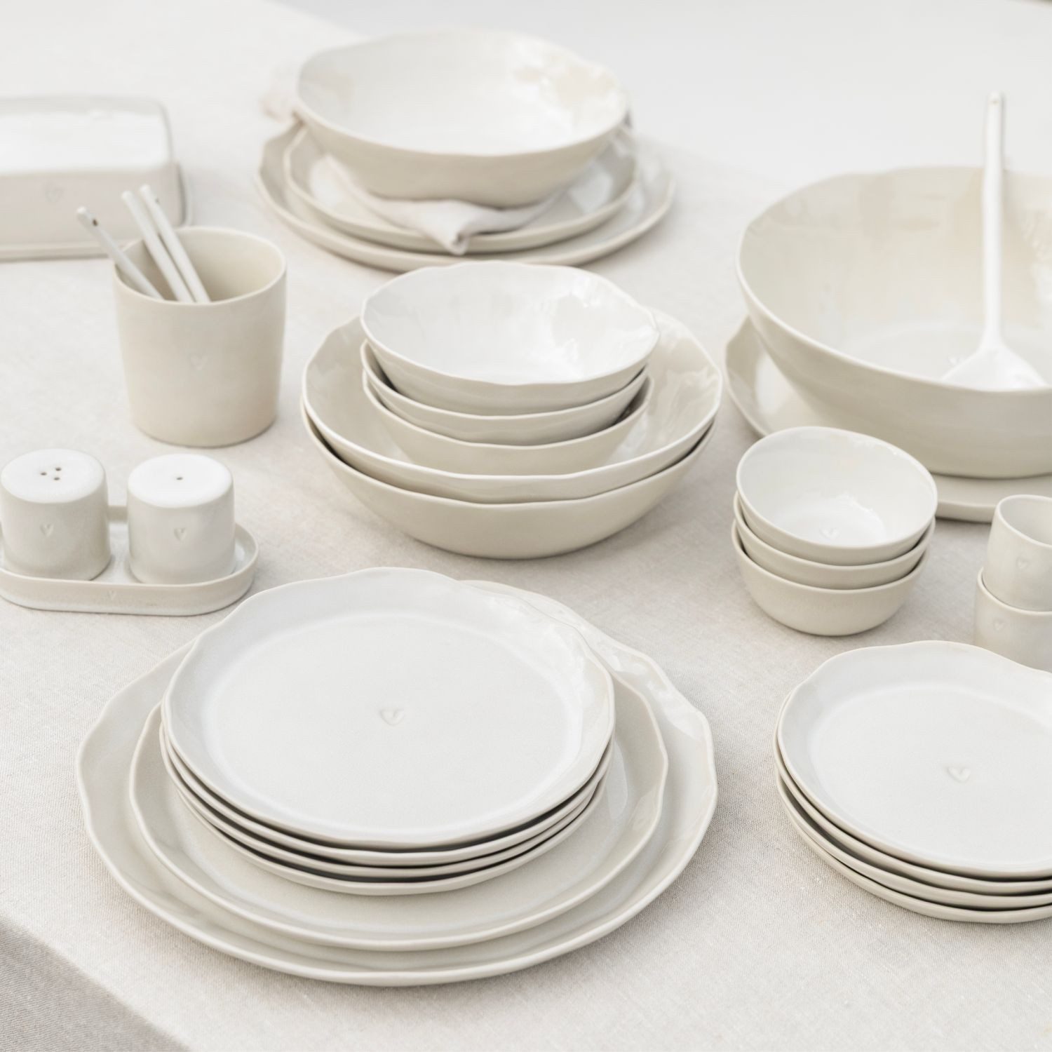 Bastion Collections Kuchenteller Clear Heart, Spülmaschinengeeignet, Creme, Clear Heart, H: 1,8cm