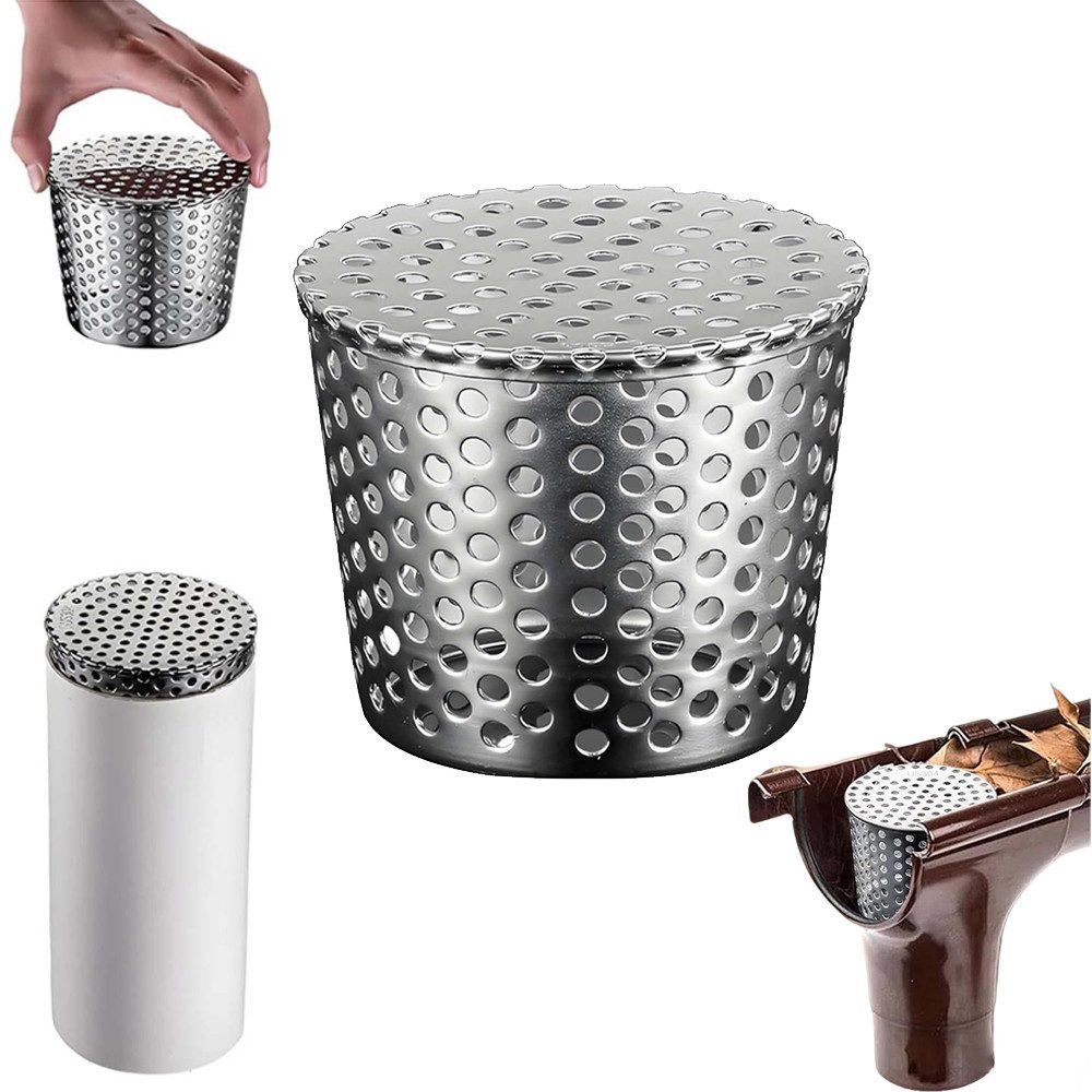 PRIISF Laubschutznetz Dachrinnen Laubschutz Abflüsse Regenrinnen Fallrohrschutz 50-110mm (Laubfang Решетки Edelstahl 304 Dachrinnenschutz, Flachdachablauf Laubfang Fallrohr Dachrinnensieb), Dachrinne Laubfänger Laubfangkorb Rundfallrohr Laubschutz