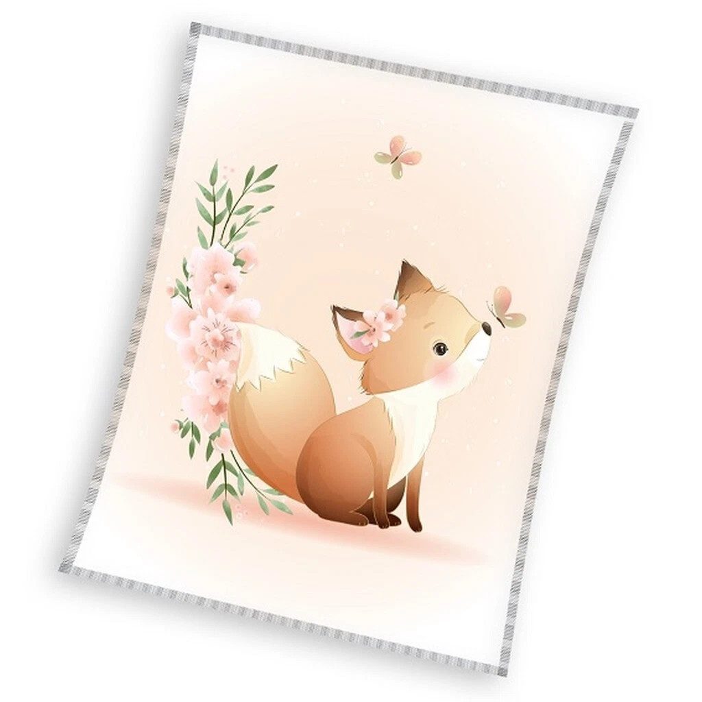 Wohndecke Fuchs Flauschdecke Kuscheldecke Wohndecke 110 x 140 cm für Kinder, Carbotex, Langlebig