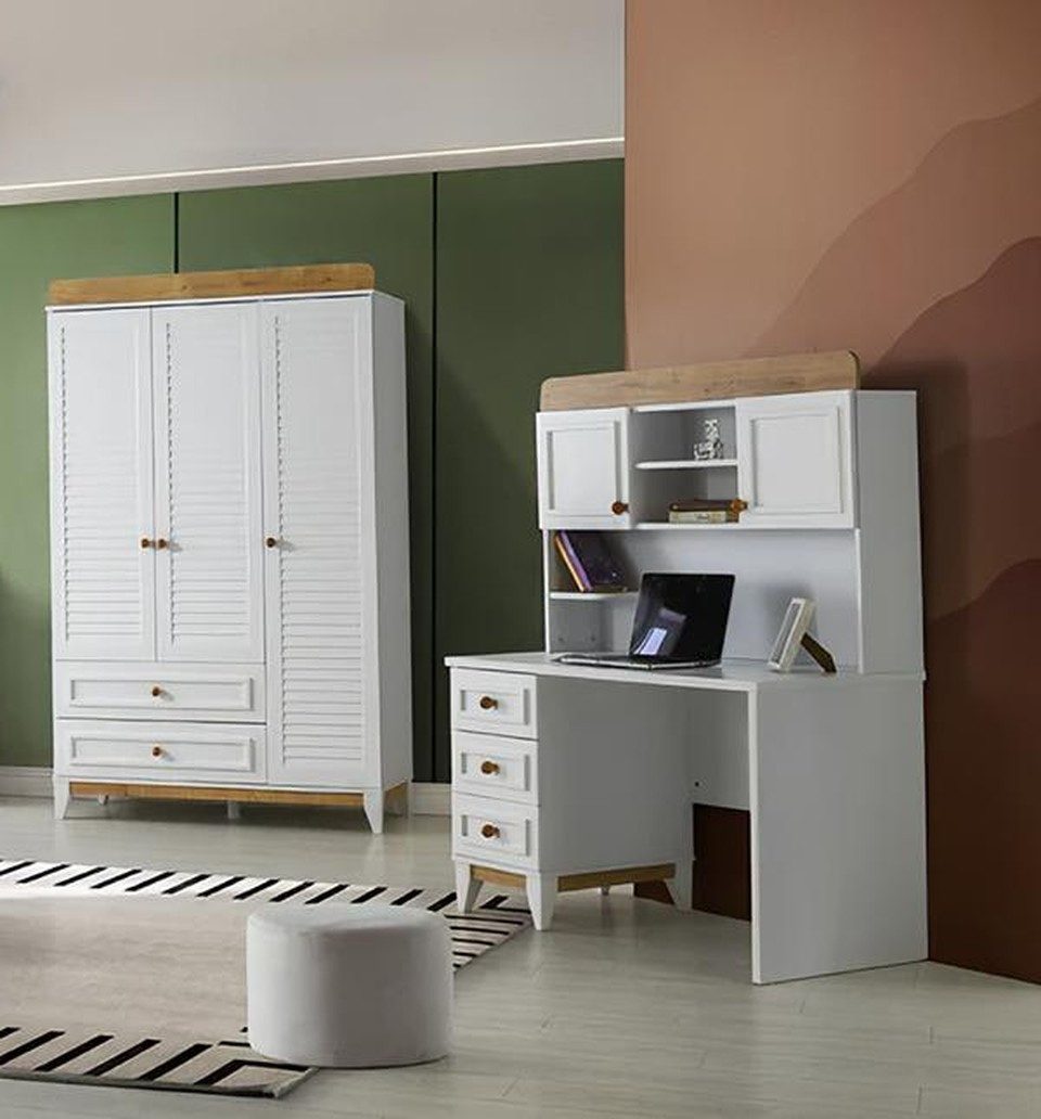 Jugendzimmer-Set Schreibtisch und Kleiderschrank für das Kinderzimmer
