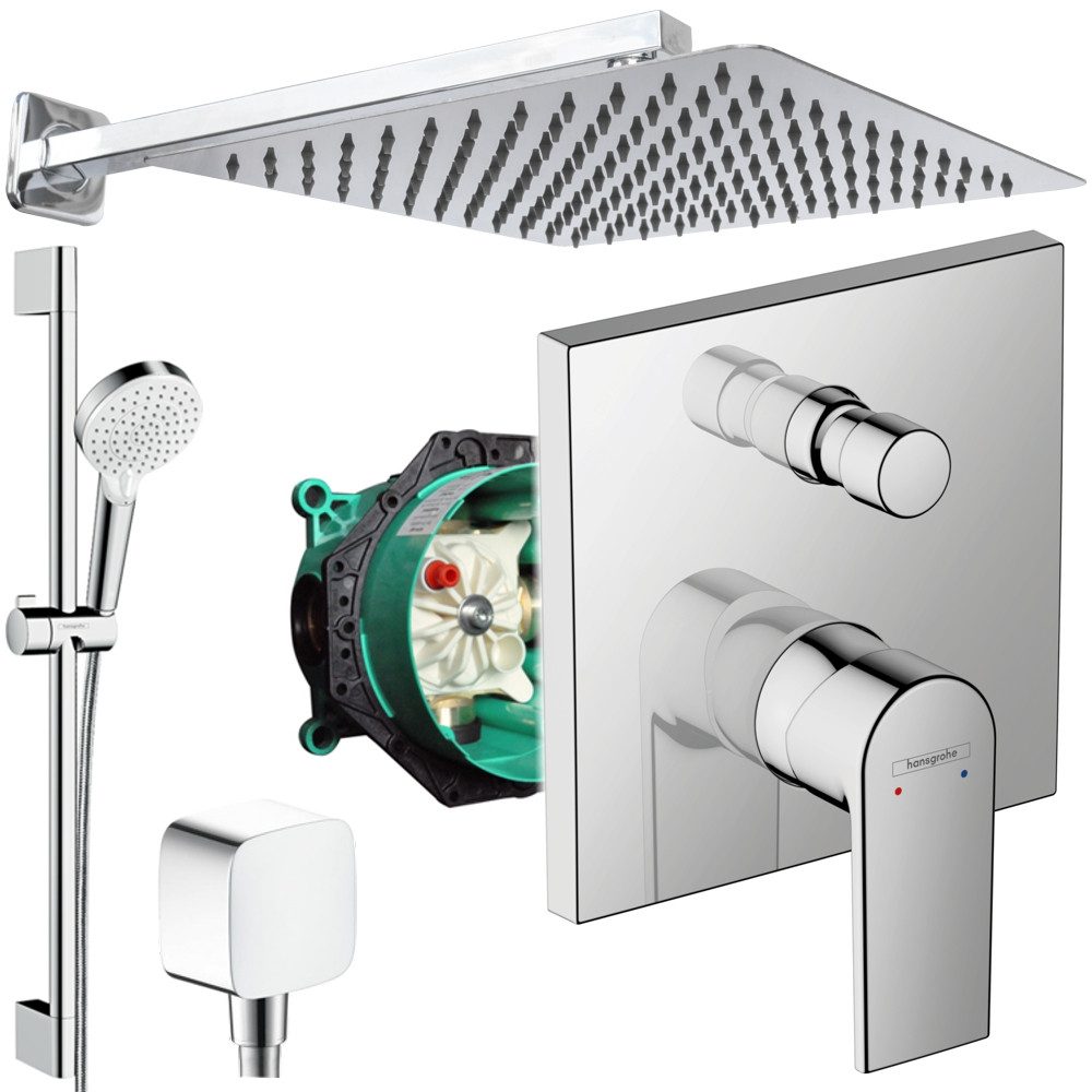 Hansgrohe und Jowi Duscharmatur Vernis Shape Unterputz Duschsystem mit Kopf günstig online kaufen