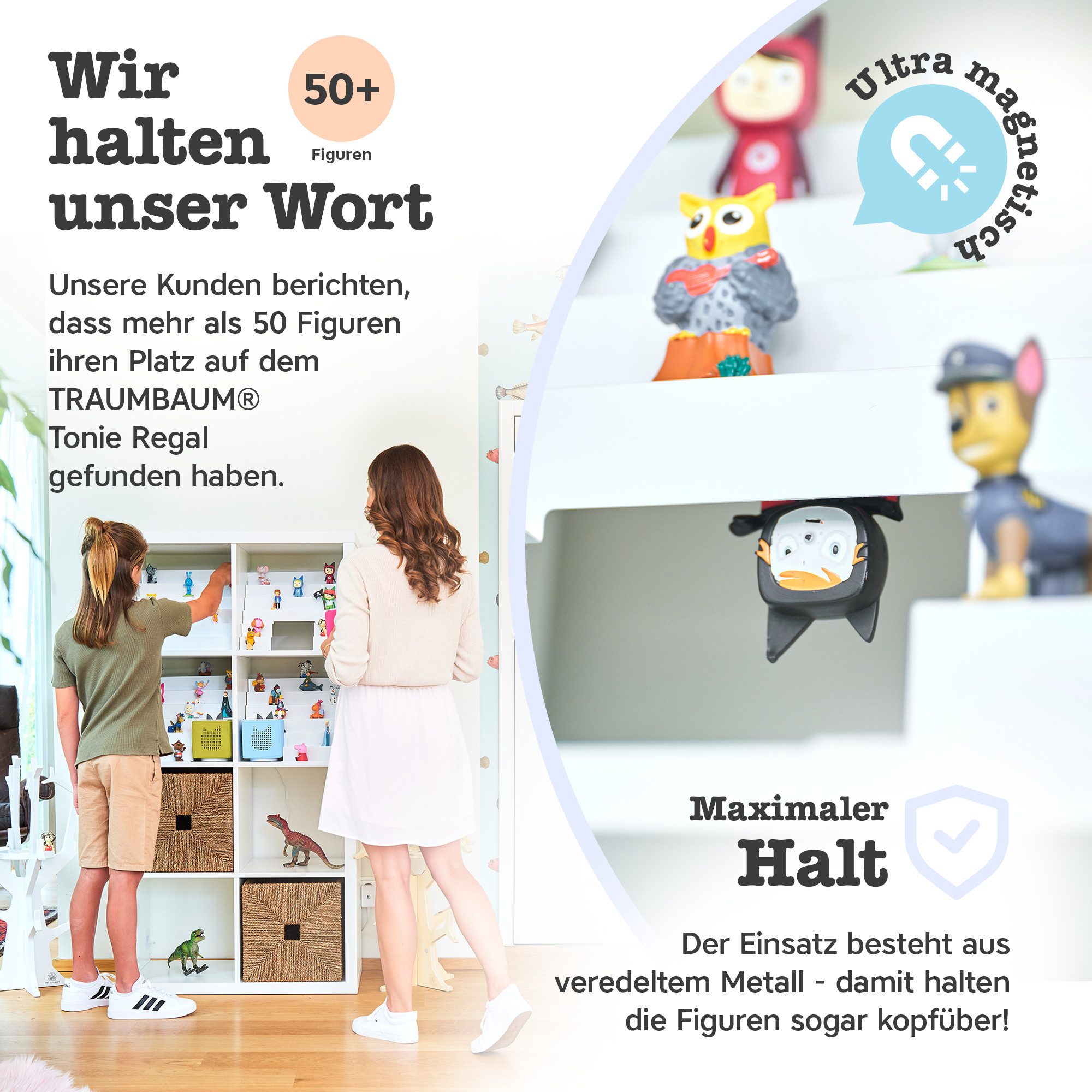 TRAUMBAUM® Kinderregal Tonie Regal als Einsatz für IKEA KALLAX, vollständig magnetisch