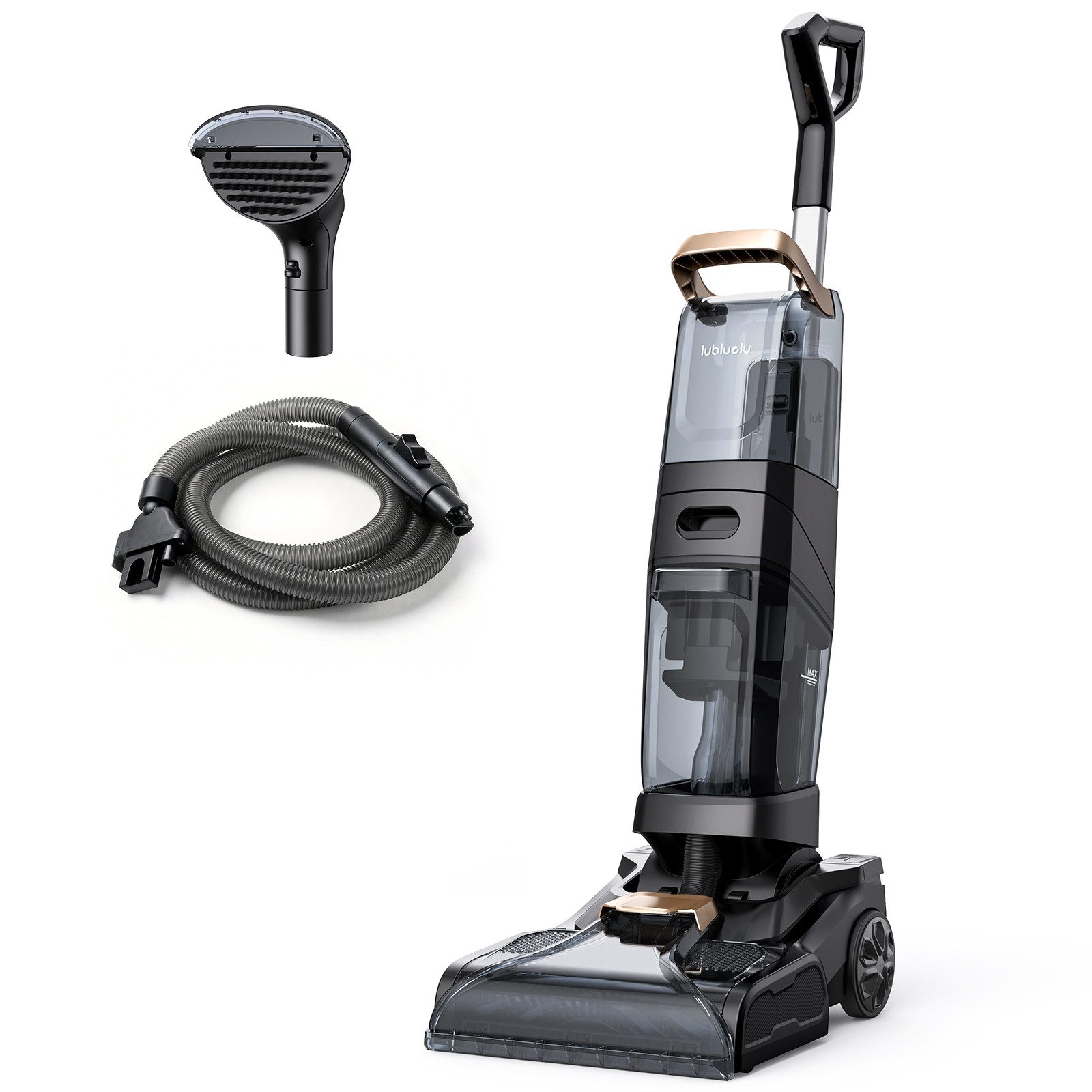 lubluelu Teppichreinigungsgerät X3 Professional Teppichreiniger Nasssauger Reinigungsgerät 19Kpa, 1200 W, beutellos, Dual-Tank, reinigt Flecken auf Teppichboden, Polster, Treppe