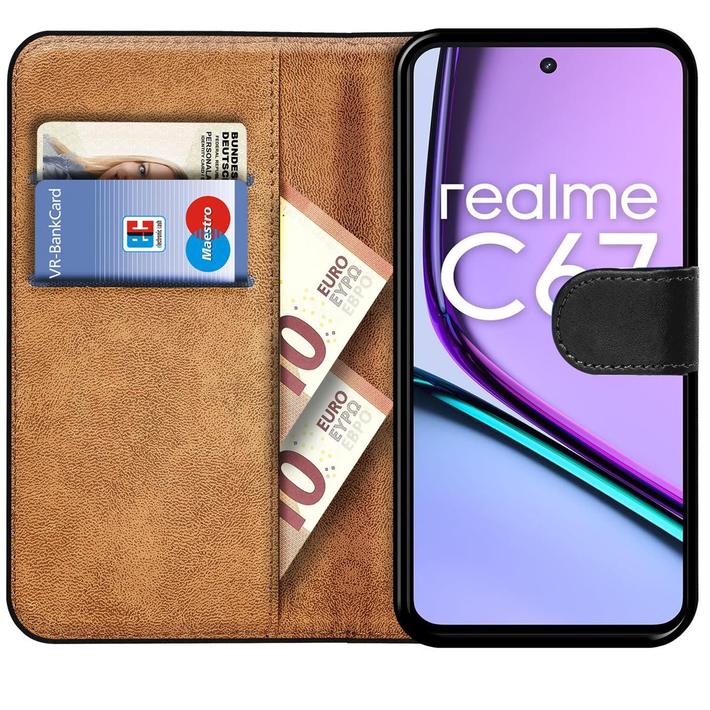 CoolGadget Handyhülle Book Case Handy Tasche für Realme C67 6,72 Zoll, Hülle Klapphülle Flip Cover für Realme C67 Schutzhülle stoßfest