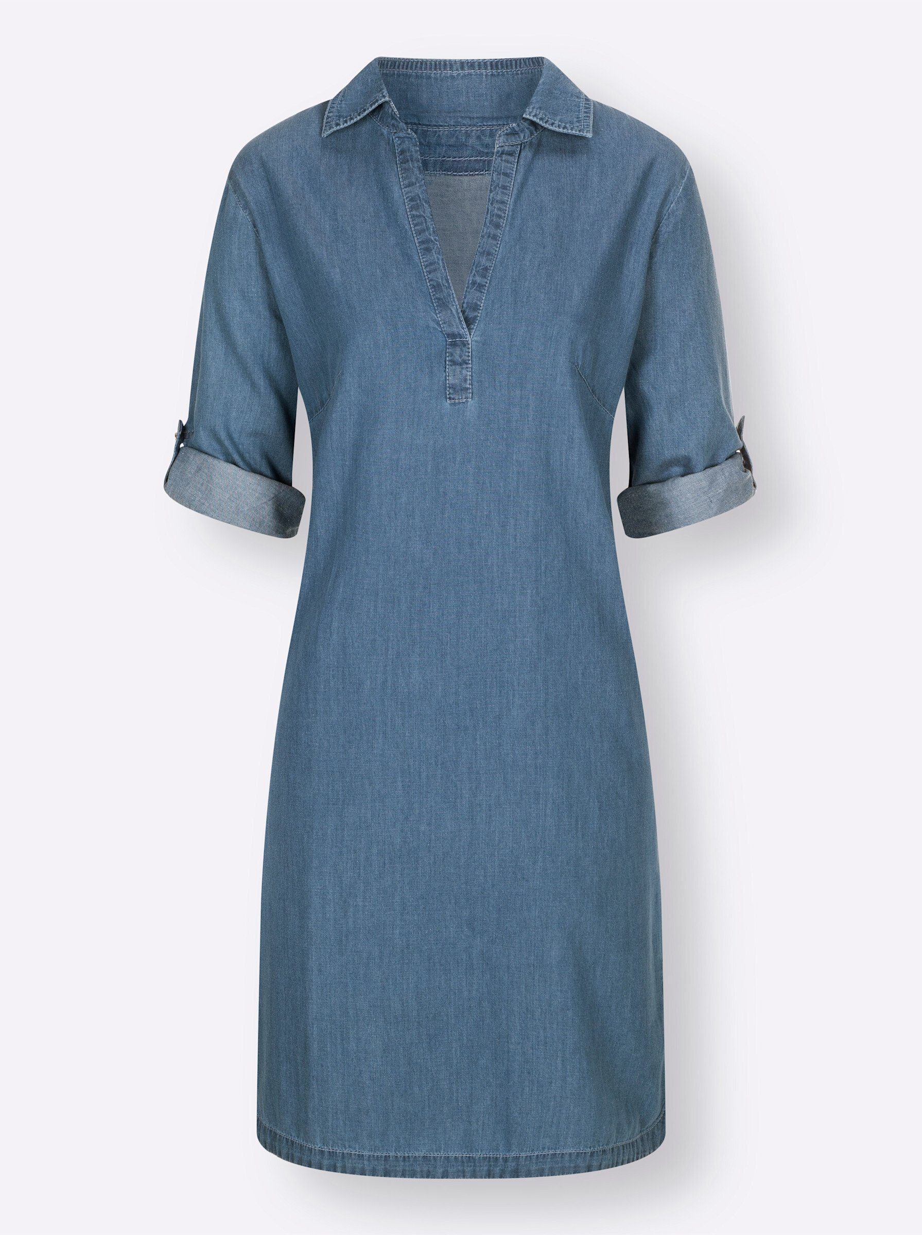 Etuikleid Jeans-Kleid 3/4-Arm