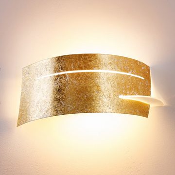 hofstein Wandleuchte »Spano« Wandlampe aus Metall/Glas in Gold, ohne Leuchtmittel, moderne mit Up & Down-Effekt, 1xE27, Innen mit Blattgold-Effekt