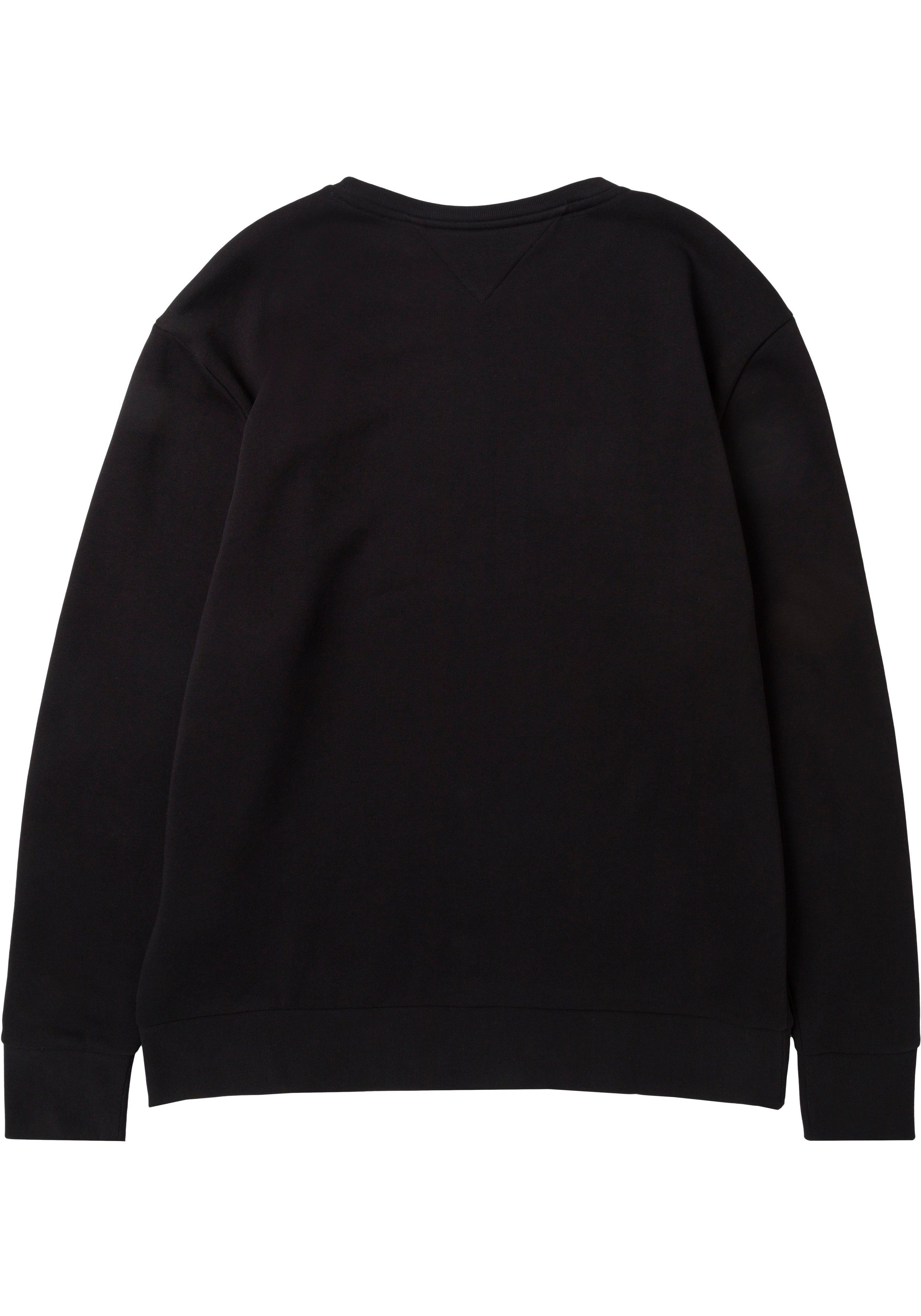 Tommy Hilfiger schwarz unteren Sweatshirt COLOR Sweater Hilfiger Stickerei & (1-tlg) Tall mit BT-POP Big am Ärmel Tommy