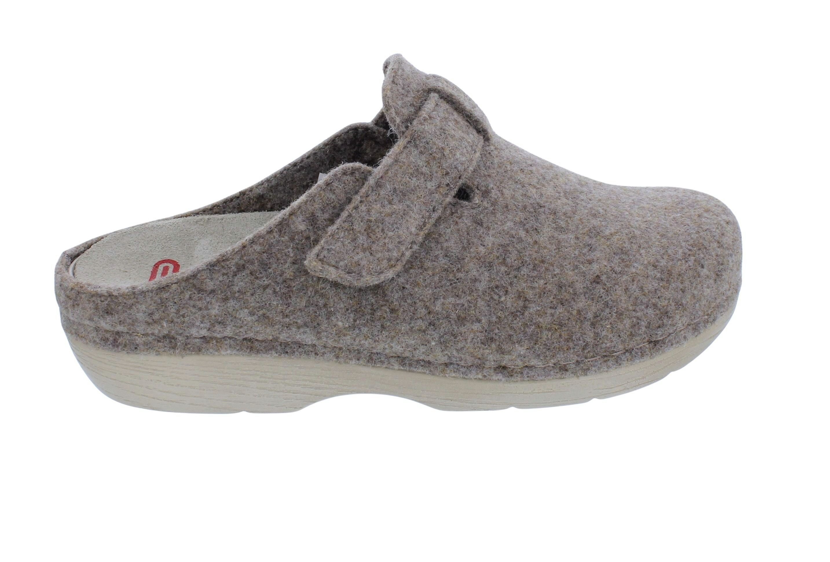 BERKEMANN Berkemann Hausschuh Dominika 3151-870, Filz, Beige - Sand, Klettversch Pantoffel