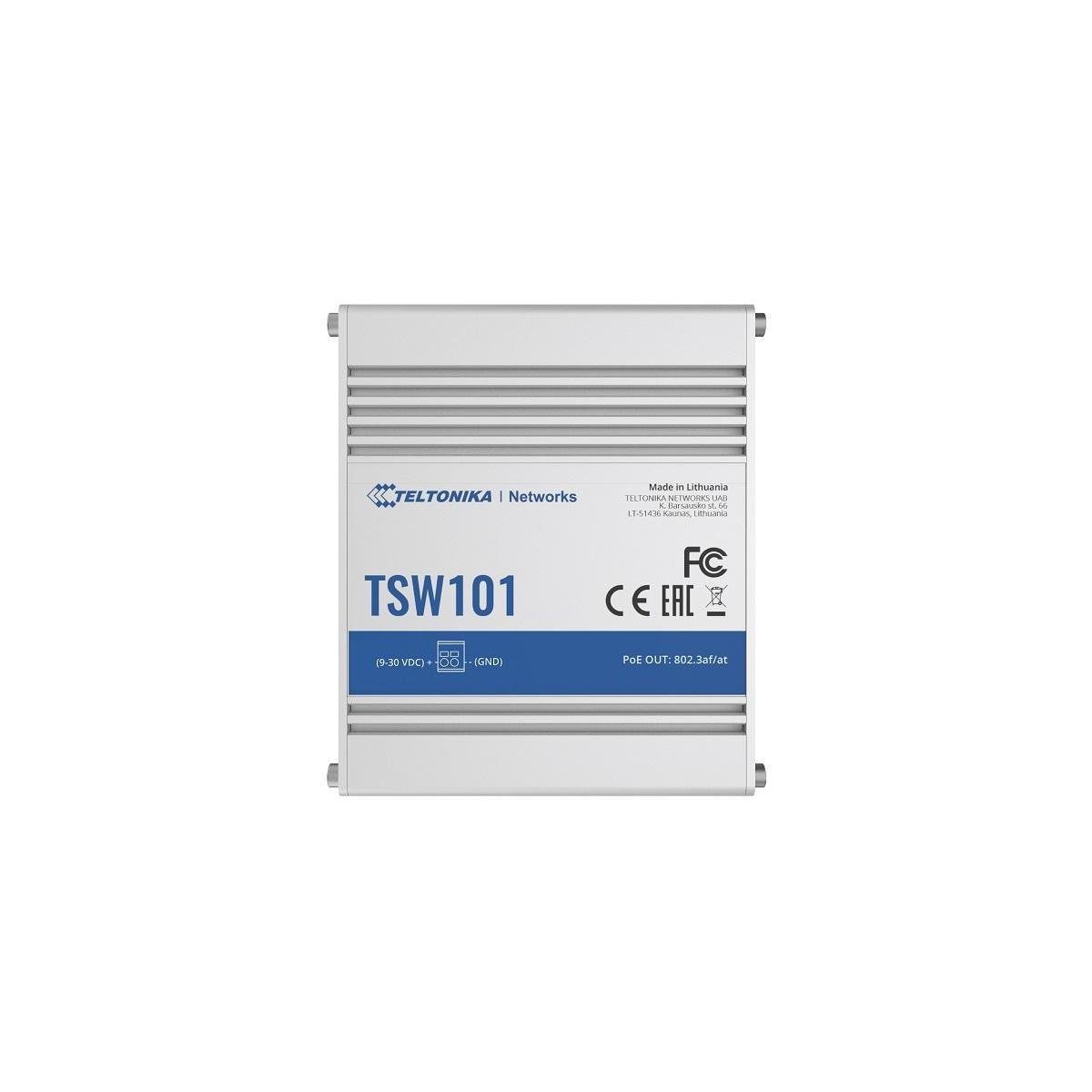 Teltonika TSW101 000000 - PoE+-Switch für Fahrzeuge Netzwerk-Switch