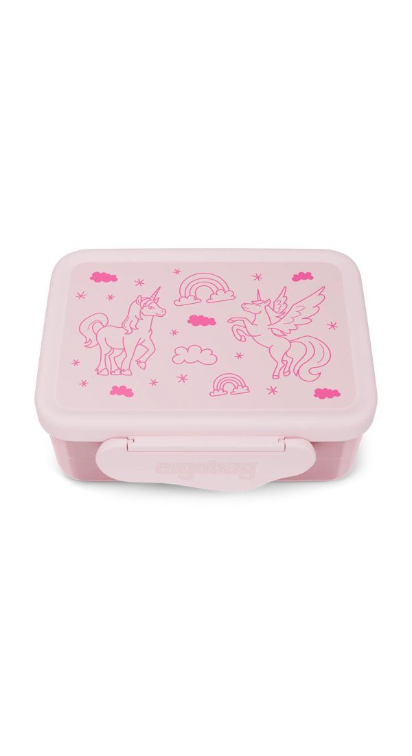 ergobag Lunchbox Edelstahl Brotdose, Edelstahl, (Edelstahl Brotdose, 3-tlg., 1x Brotdose, 1x Trennfach), spülmaschinengeeignet bis 45 Grad, Handwäsche empfohlen