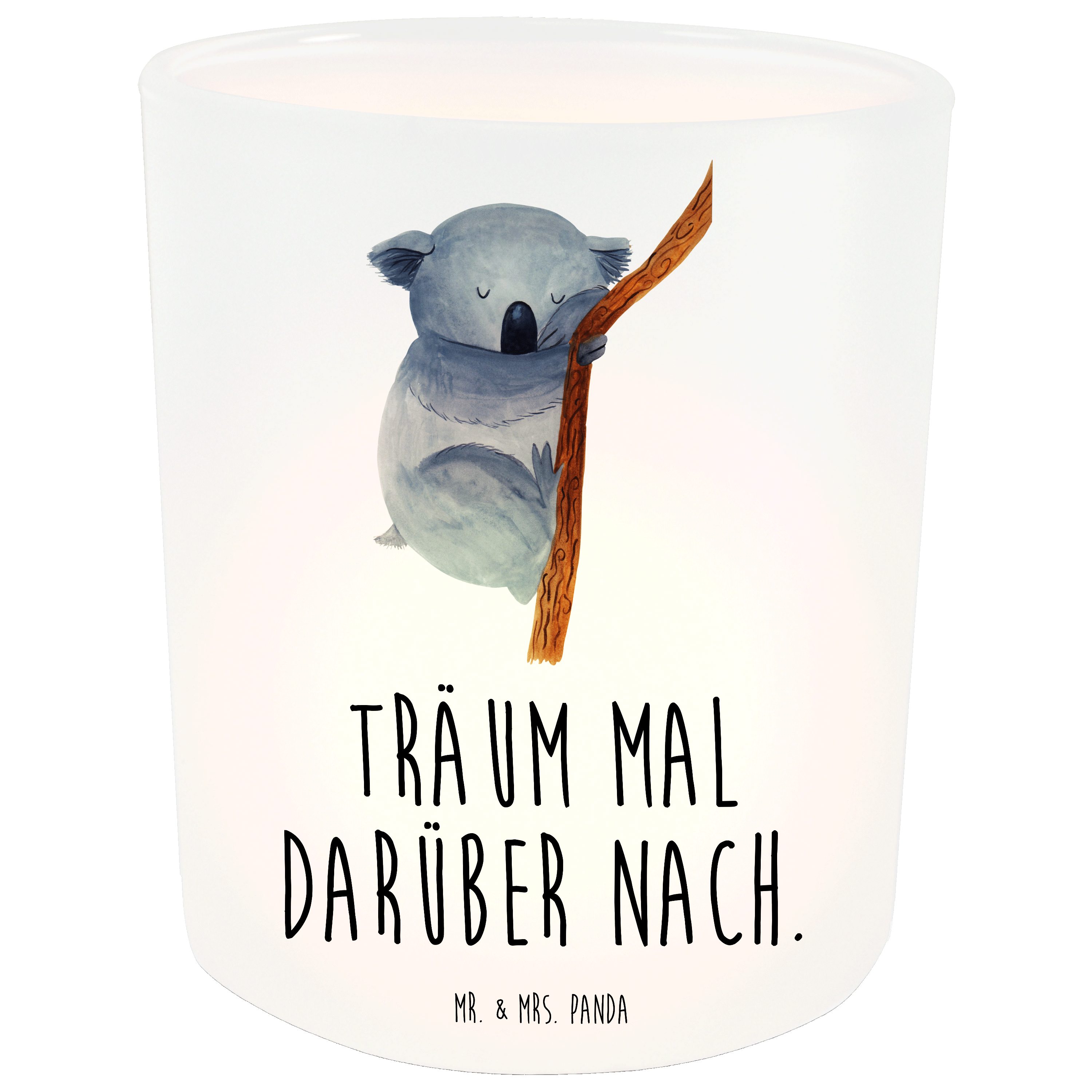 Mr. & Mrs. Panda Windlicht Koalabär Transparent Geschenk, lustige