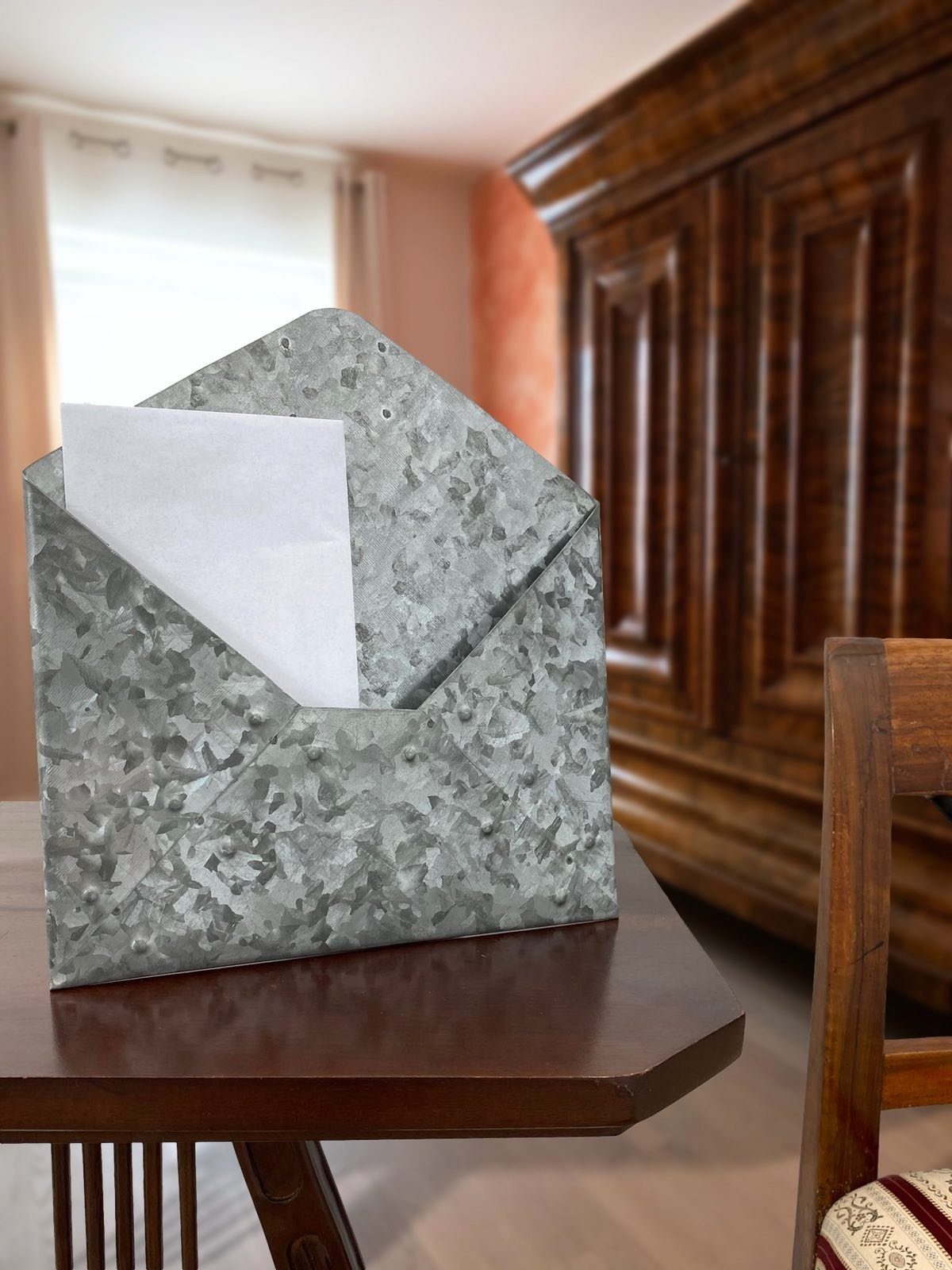 Briefhalter Box Letter Briefablage Wand Aubaho Antik-Stil Dekofigur Zink Dokumente