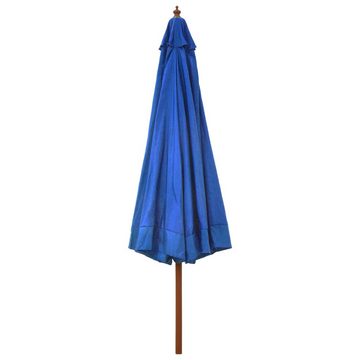 vidaXL Balkonsichtschutz Sonnenschirm mit Holzmast 330 cm Azurblau