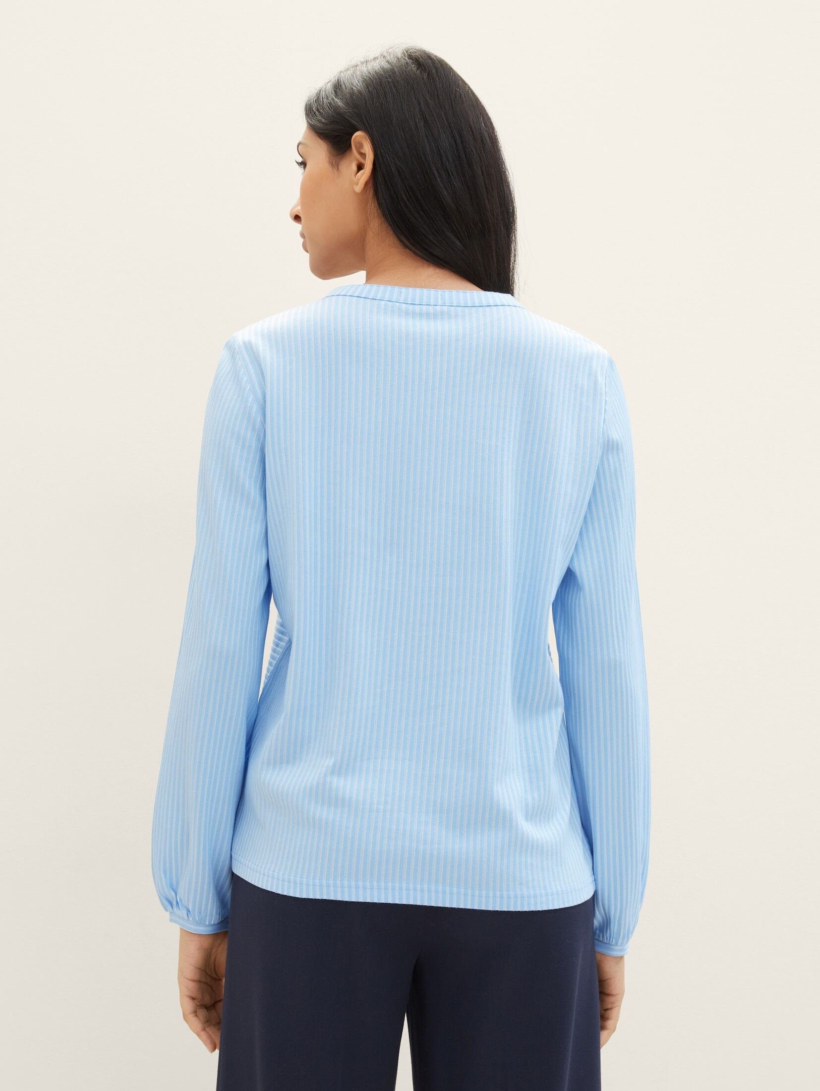 TOM TAILOR Langarmshirt T-Shirt Bluse mit Streifenmuster