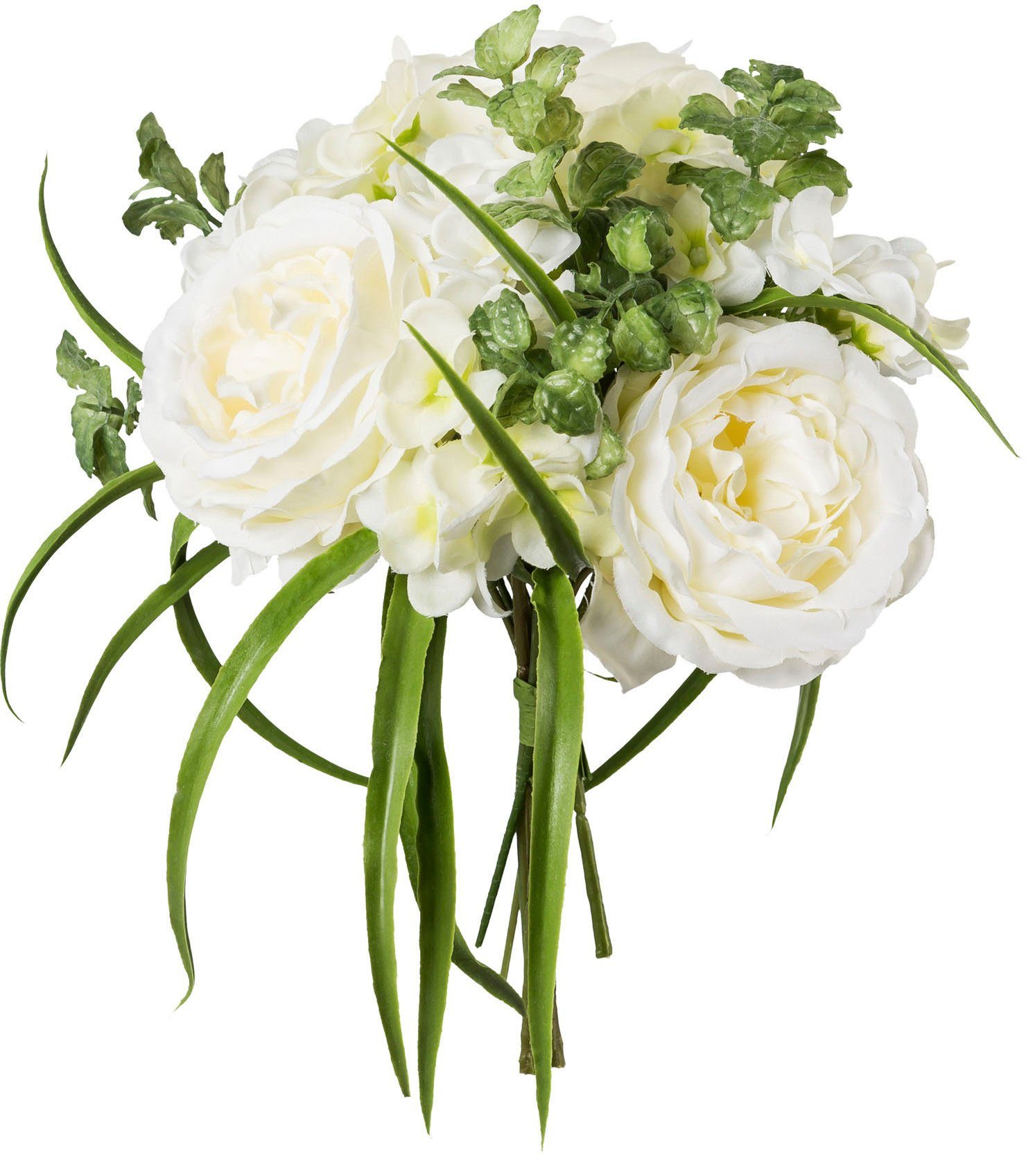 Kunstpflanze Bouquet aus Rosen Höhe green, 29 und Hortensien, cm Creativ