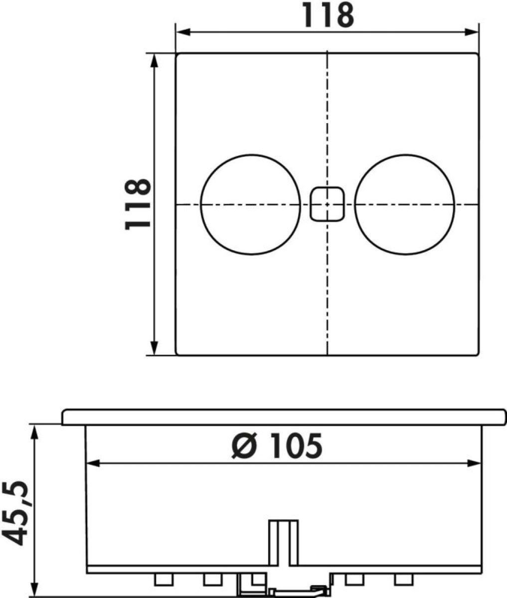 Naber Steckdose Duplex E Doppelsteckdose mit Schukosteckdosen, schwarz matt 7054005