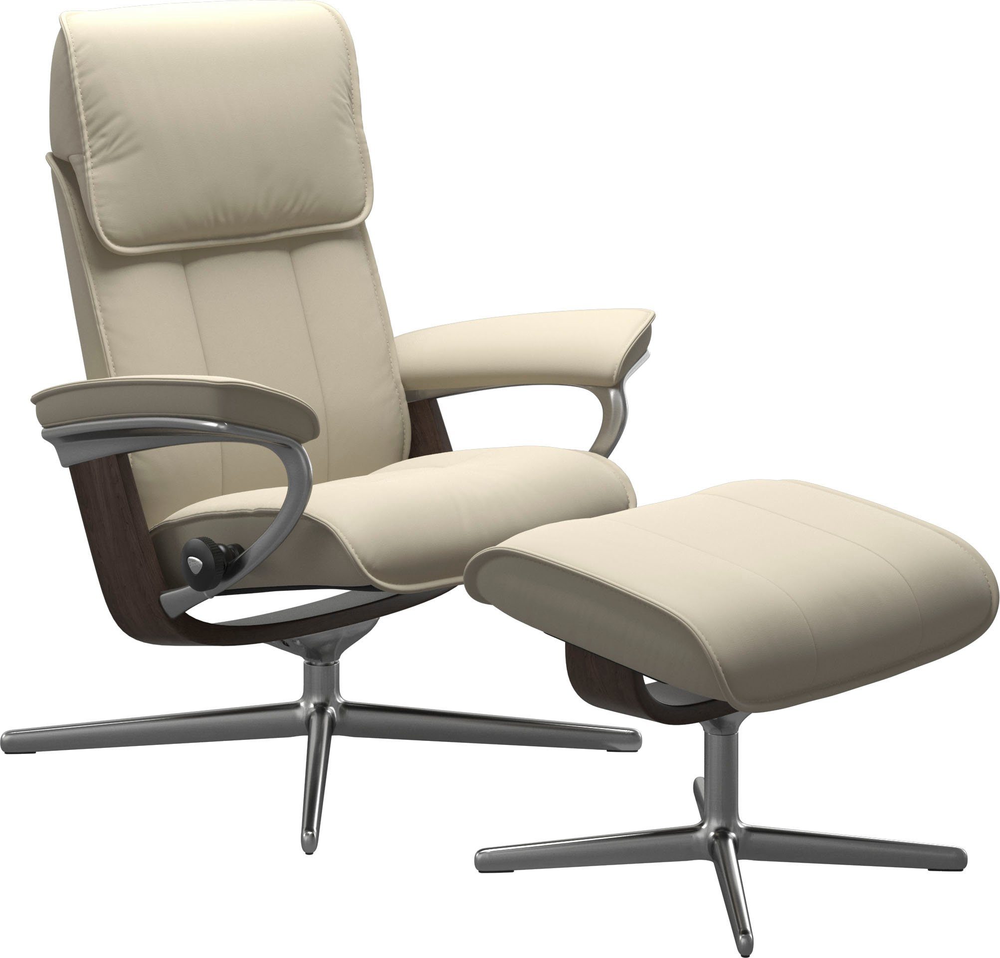 Stressless® Relaxsessel Admiral (Set, Relaxsessel inkl. Hocker), mit Cross Base, Größe M & L, Holzakzent Wenge