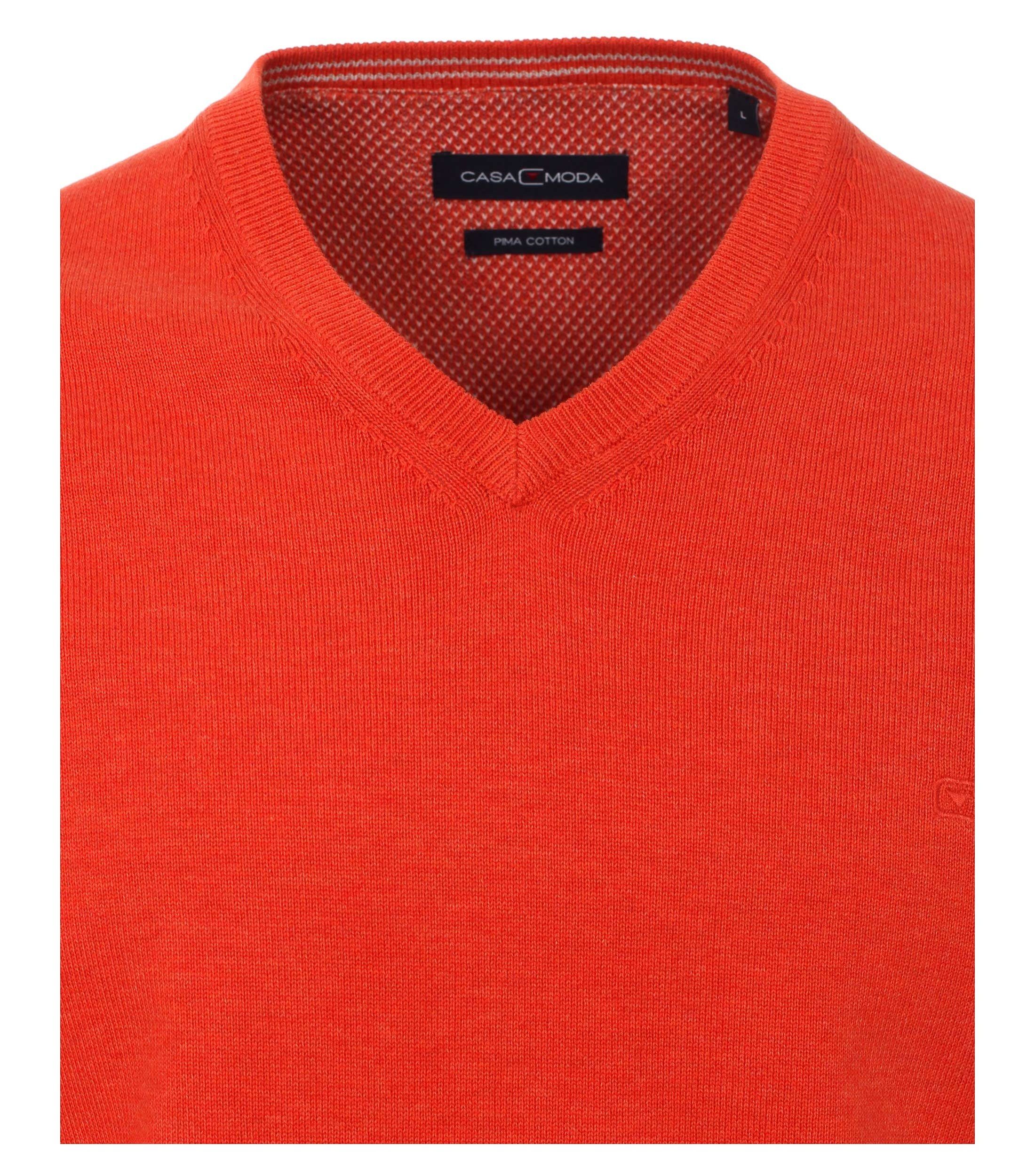 Pima-Baumwolle 004430 V-Ausschnitt-Pullover orange458 CASAMODA