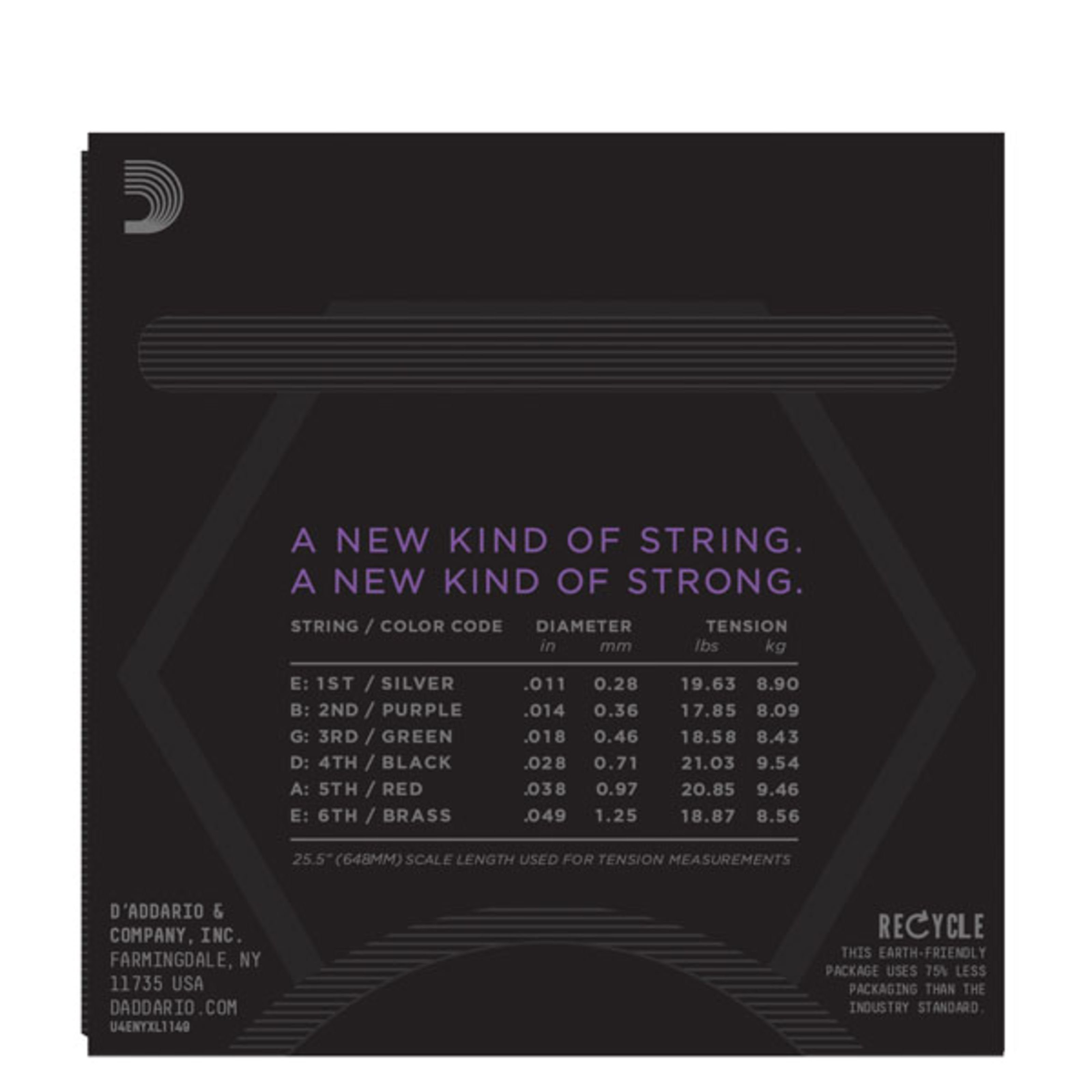 Daddario Saiten, (NYXL 11-49 Carbon Steel Alloy), NYXL 11-49 Carbon Steel Alloy - E-Gitarrensaiten
